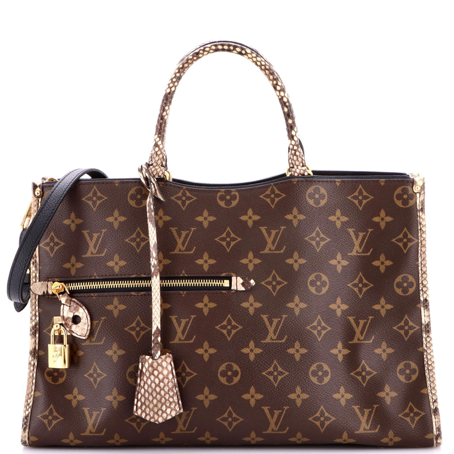 Popincourt NM Handbag Monogram Canvas with Python MM