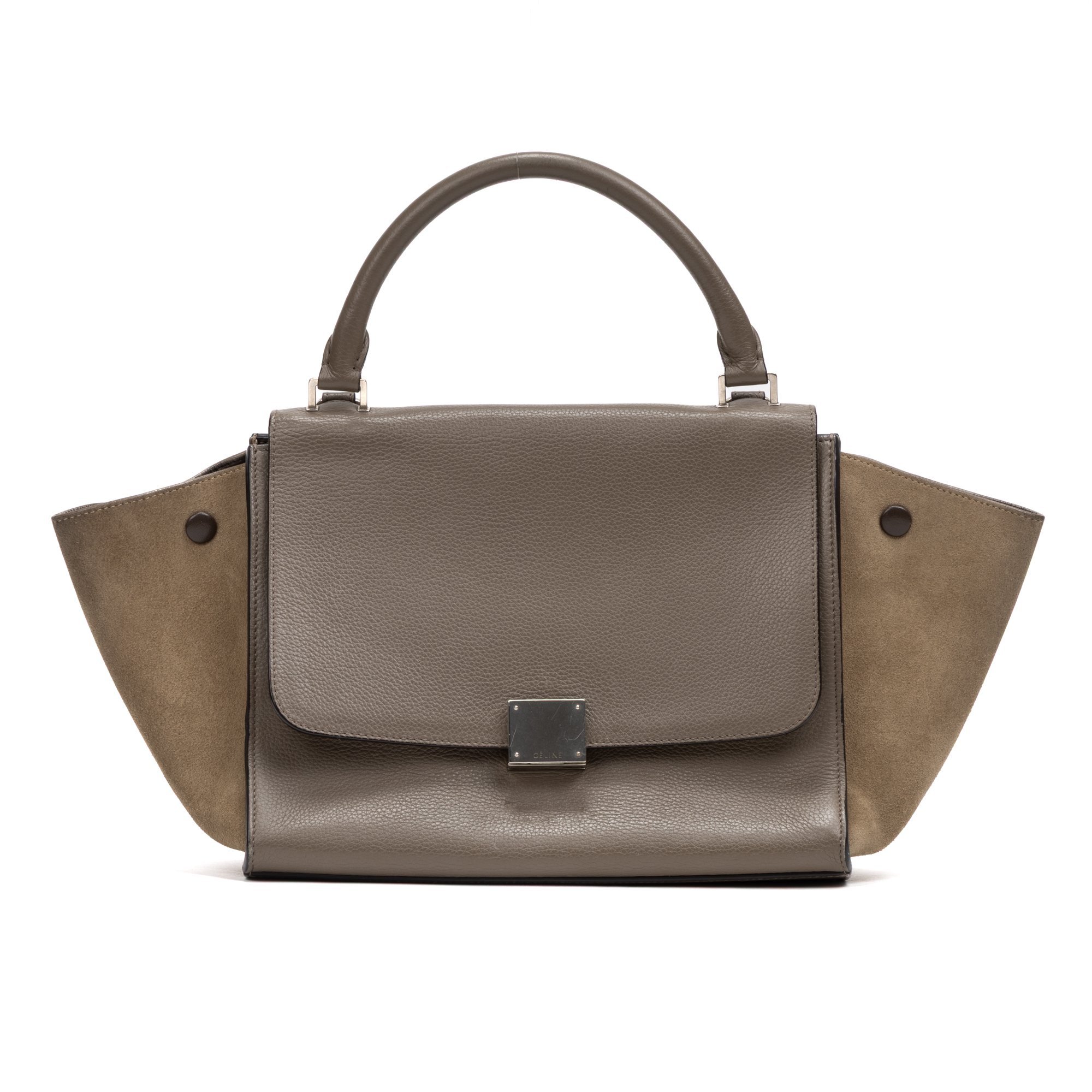 Trapèze leather handbag