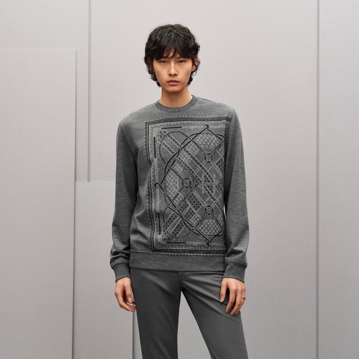 Gris Foncé "Parcours Sans Faute Bandana" Crewneck Sweater