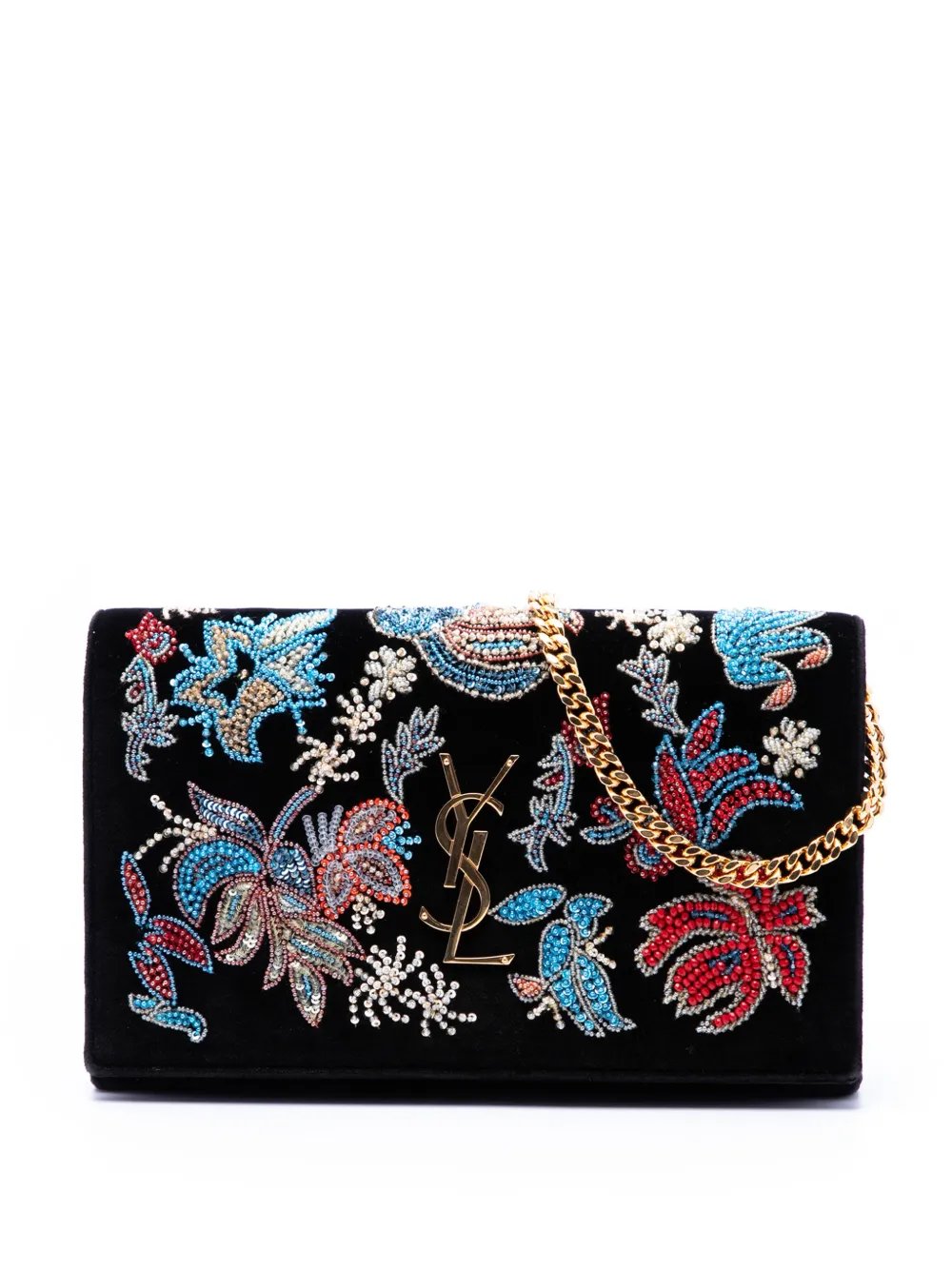 2016 Medium Floral Beaded Velvet Monogram Kate crossbody bag