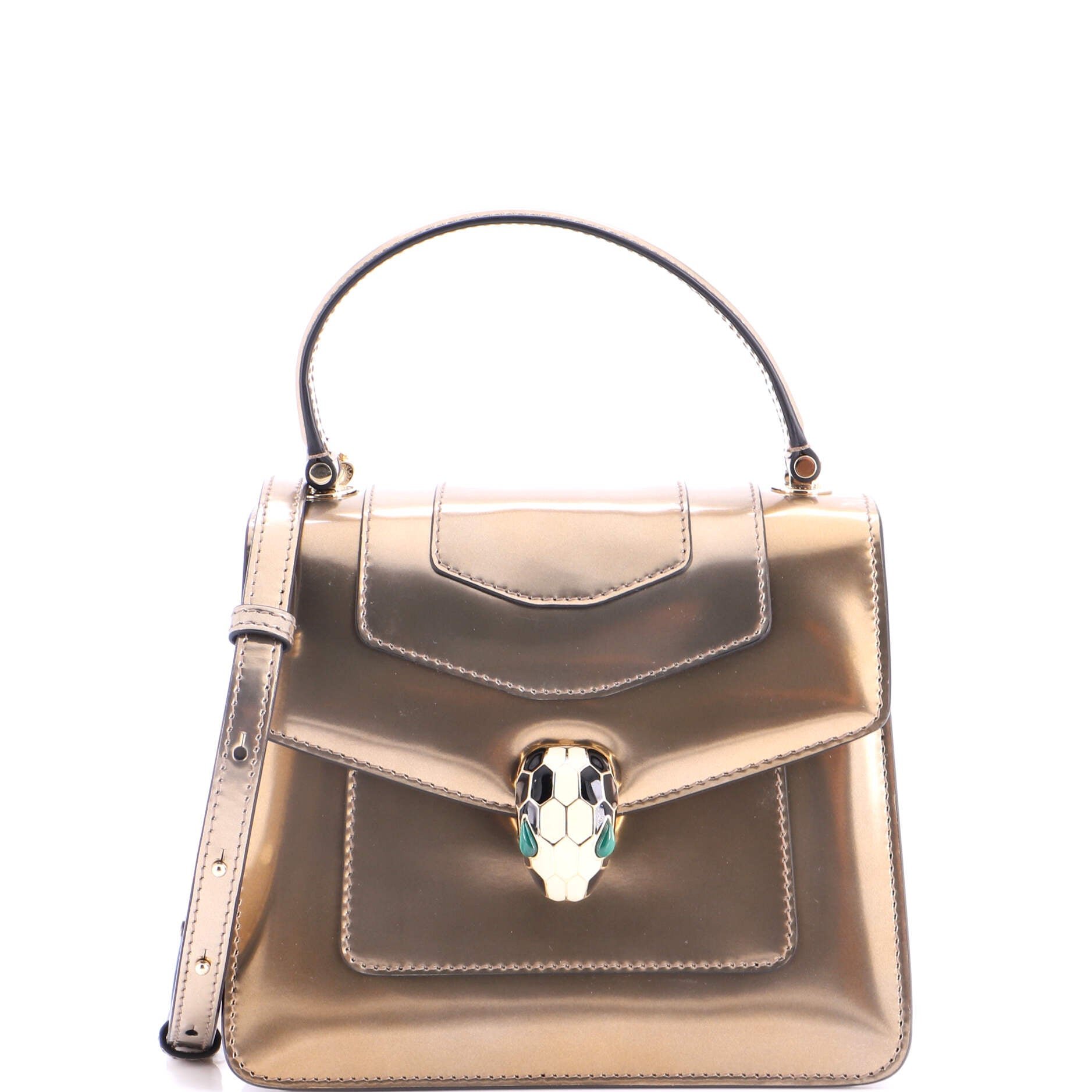 Serpenti Top Handle Bag Patent Small