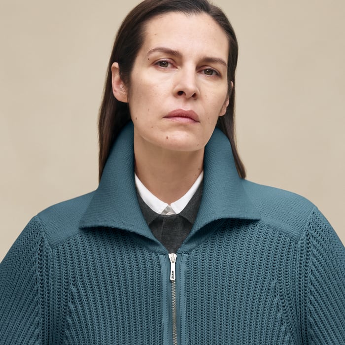 Bleu Canal Long-sleeve Jacket