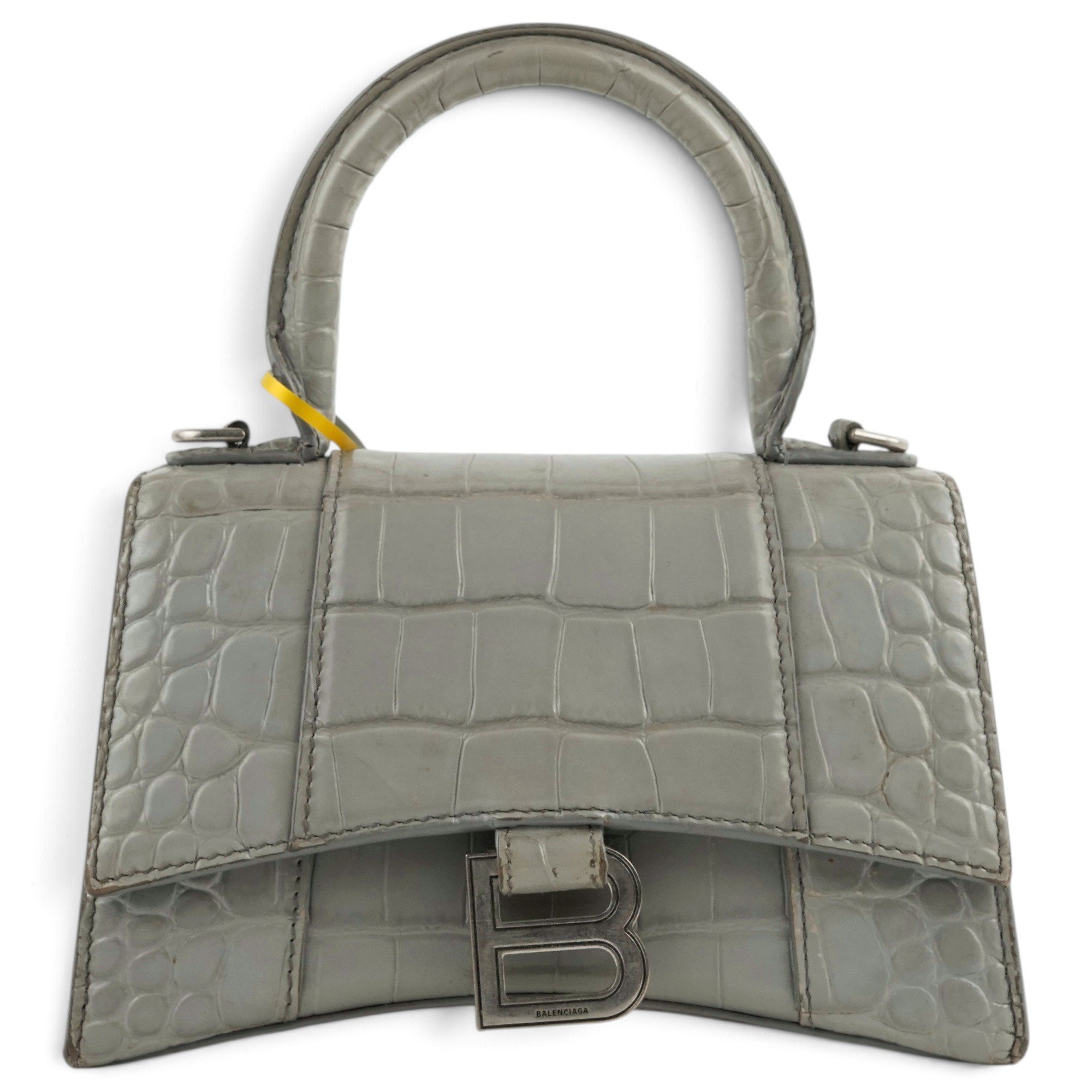 Hourglass leather handbag