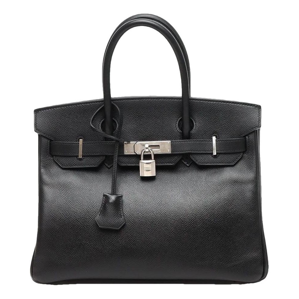 Hermes Birkin 30 Handbag Black Epsom Leather