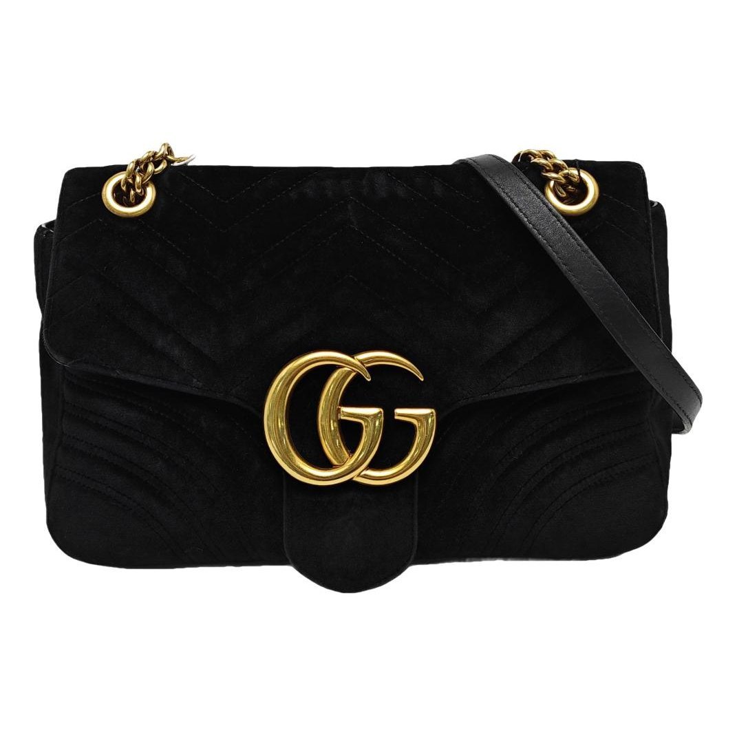 GG Marmont Flap velvet handbag