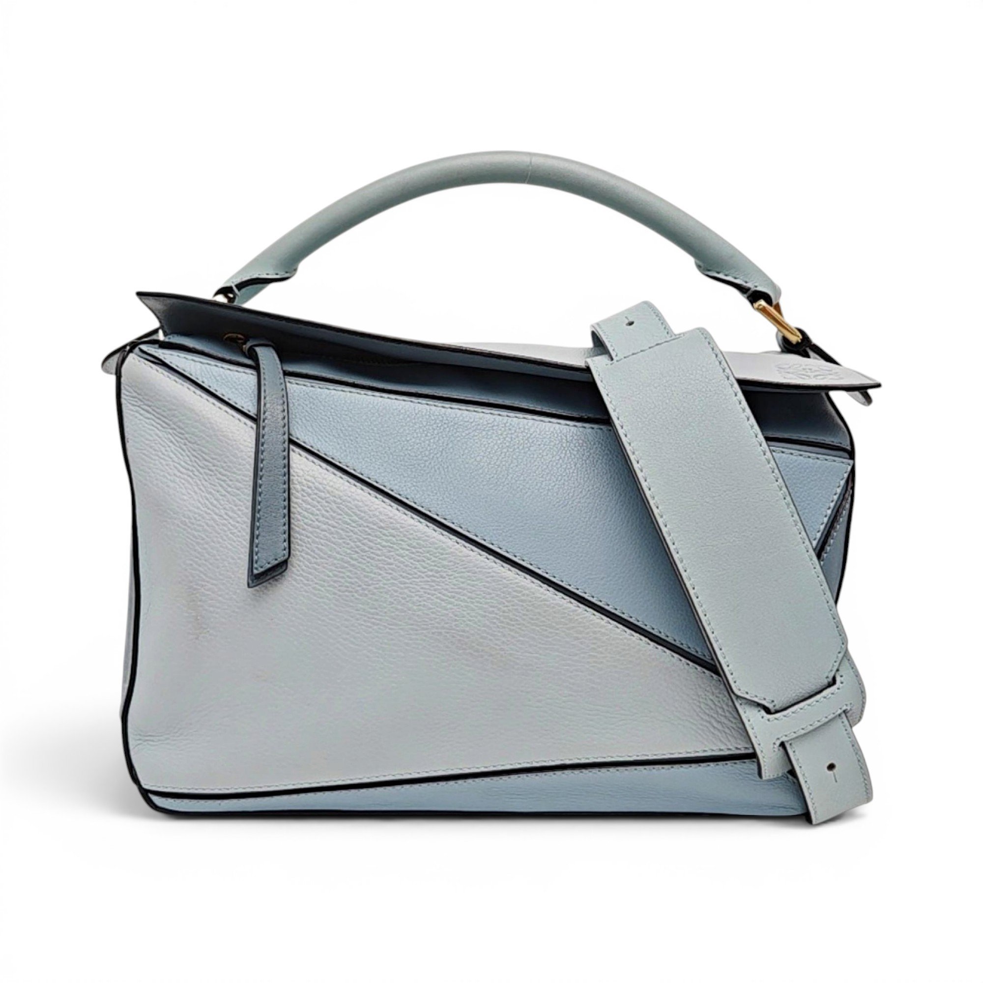 Puzzle leather handbag