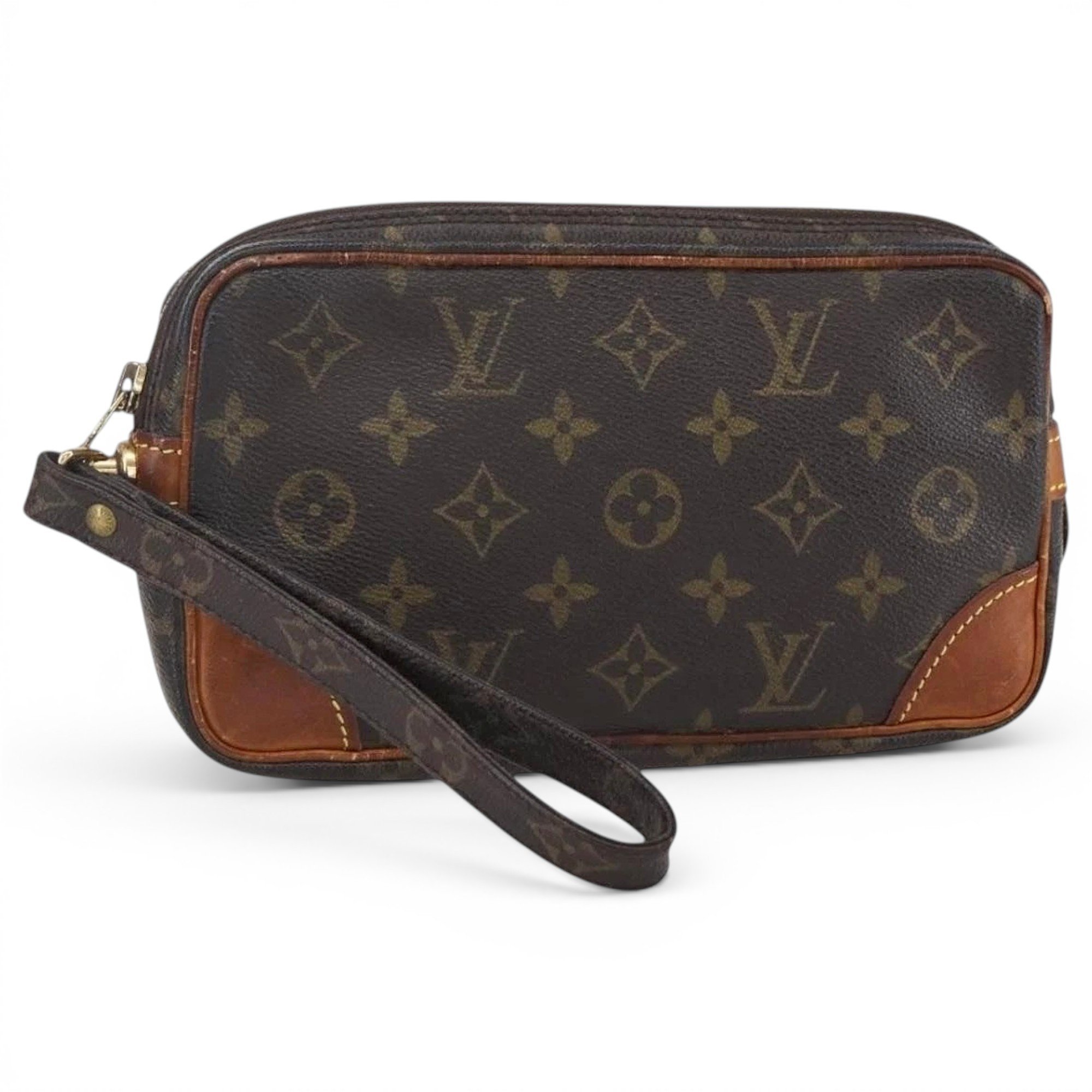 Leather clutch bag