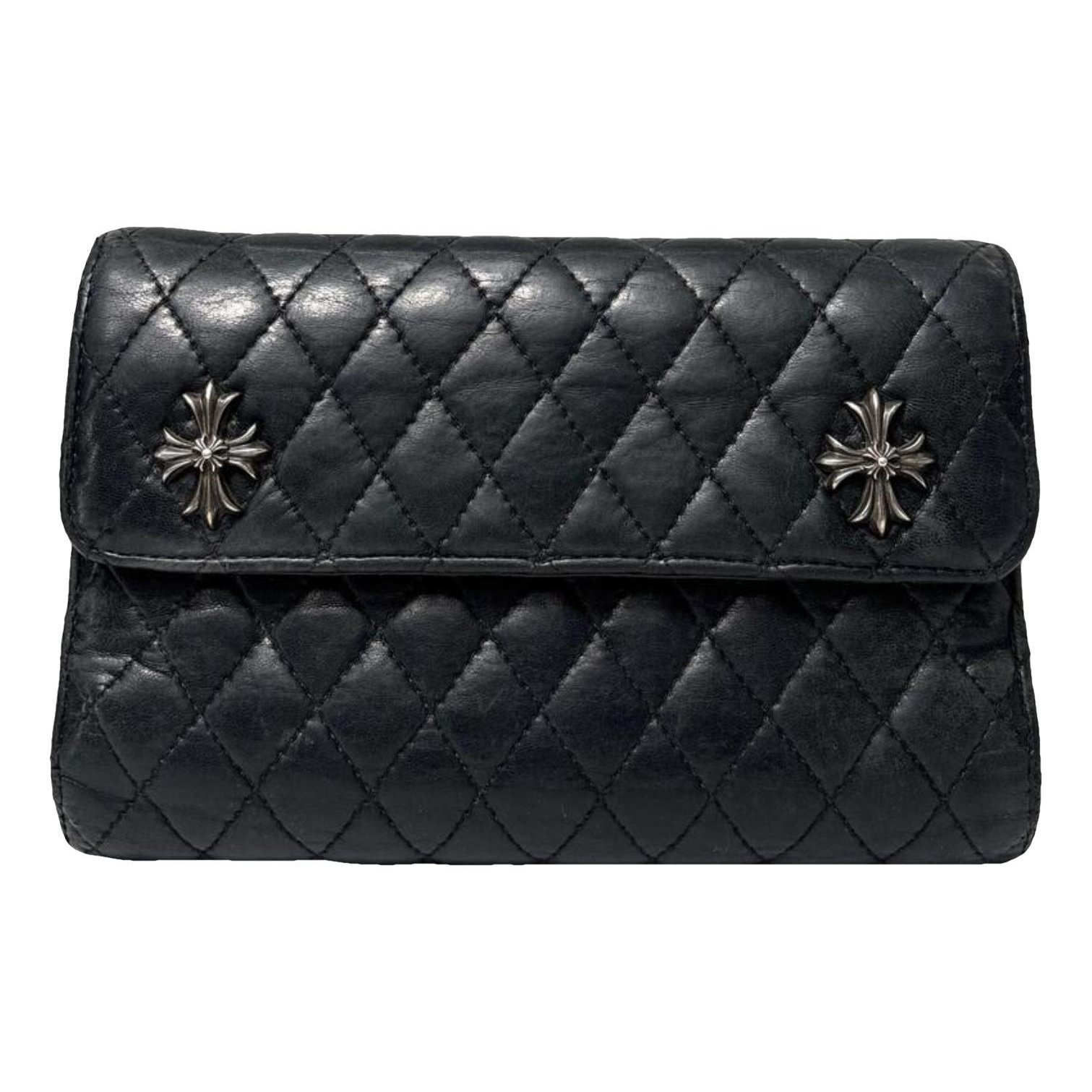 Leather clutch bag