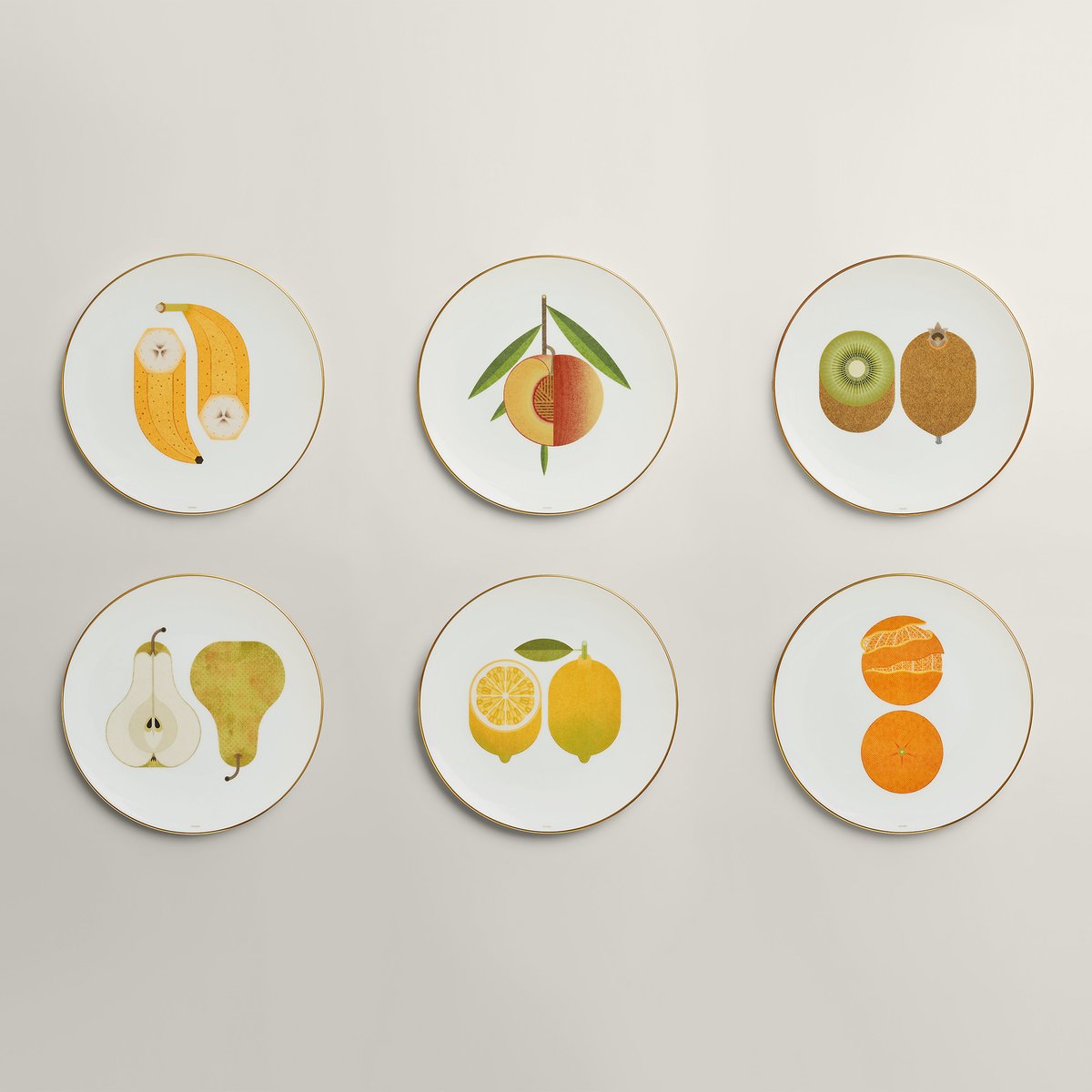 Sans Coloris Kaorumi Set Of 6 Dessert Plates