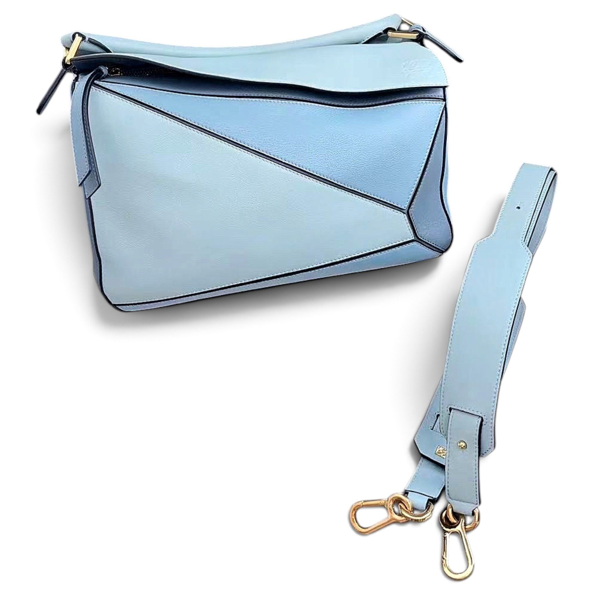 Puzzle leather handbag
