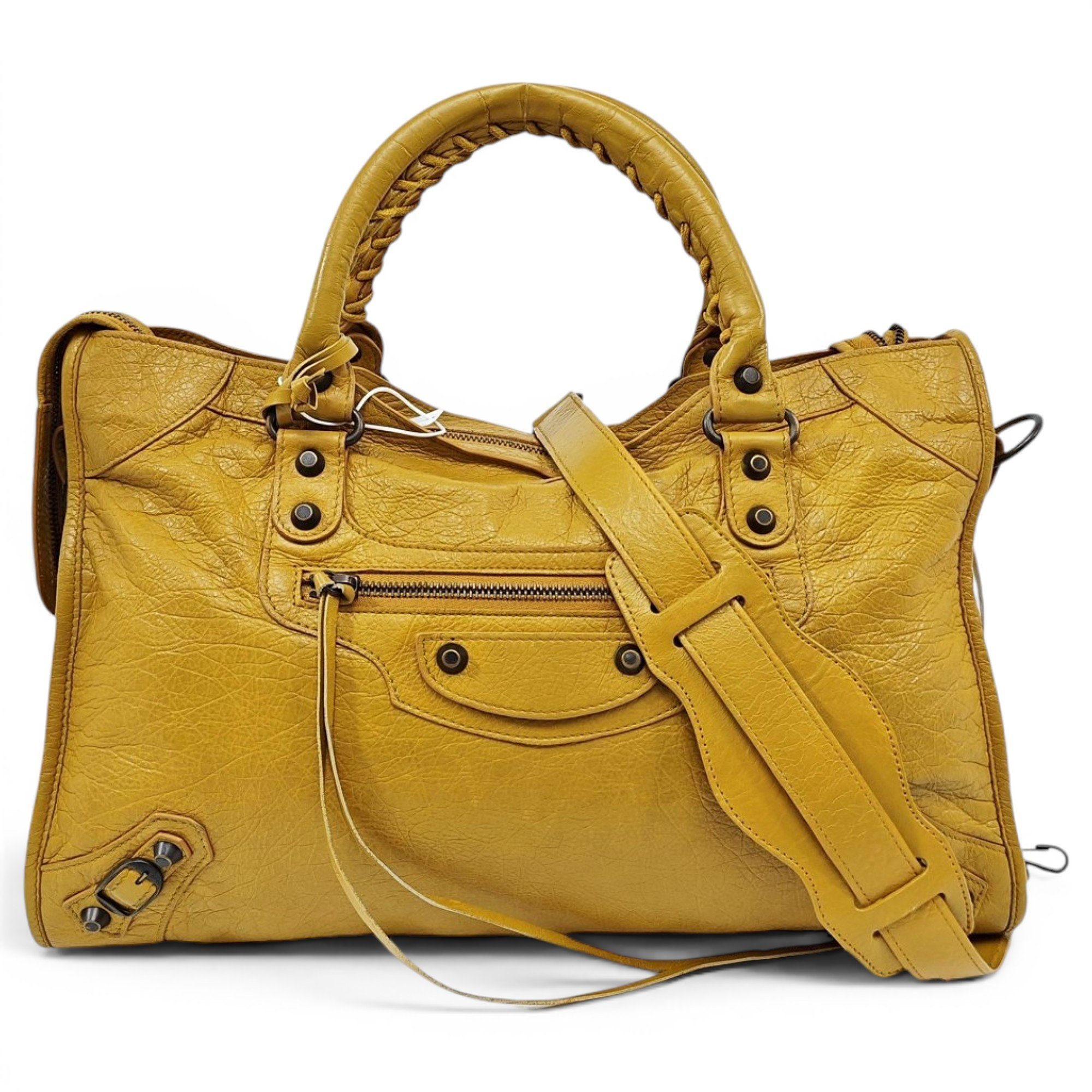 City leather handbag
