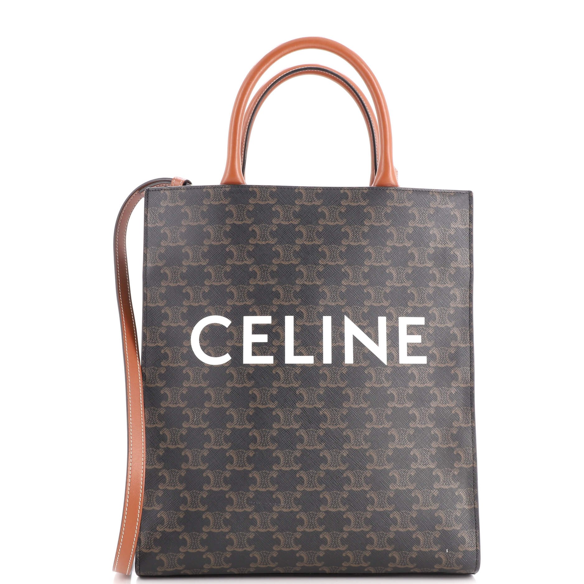 Vertical Cabas Tote Triomphe Coated Canvas Small