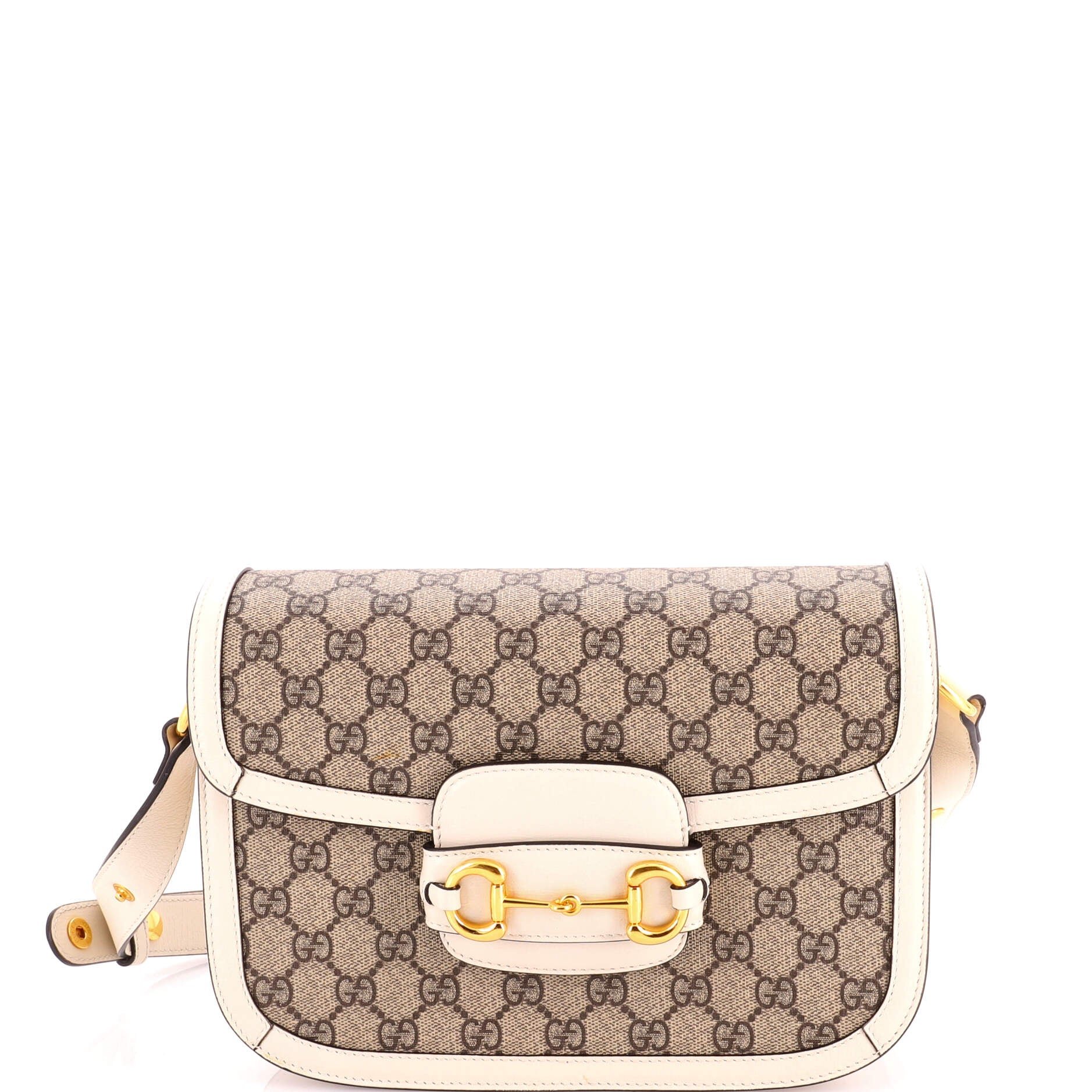 Horsebit 1955 Shoulder Bag GG Coated Canvas with Leather Small