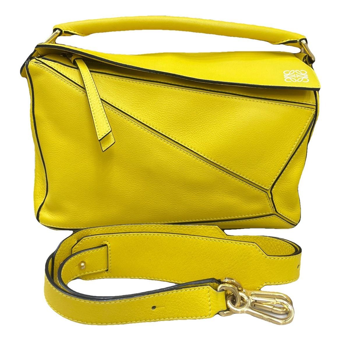 Puzzle leather handbag