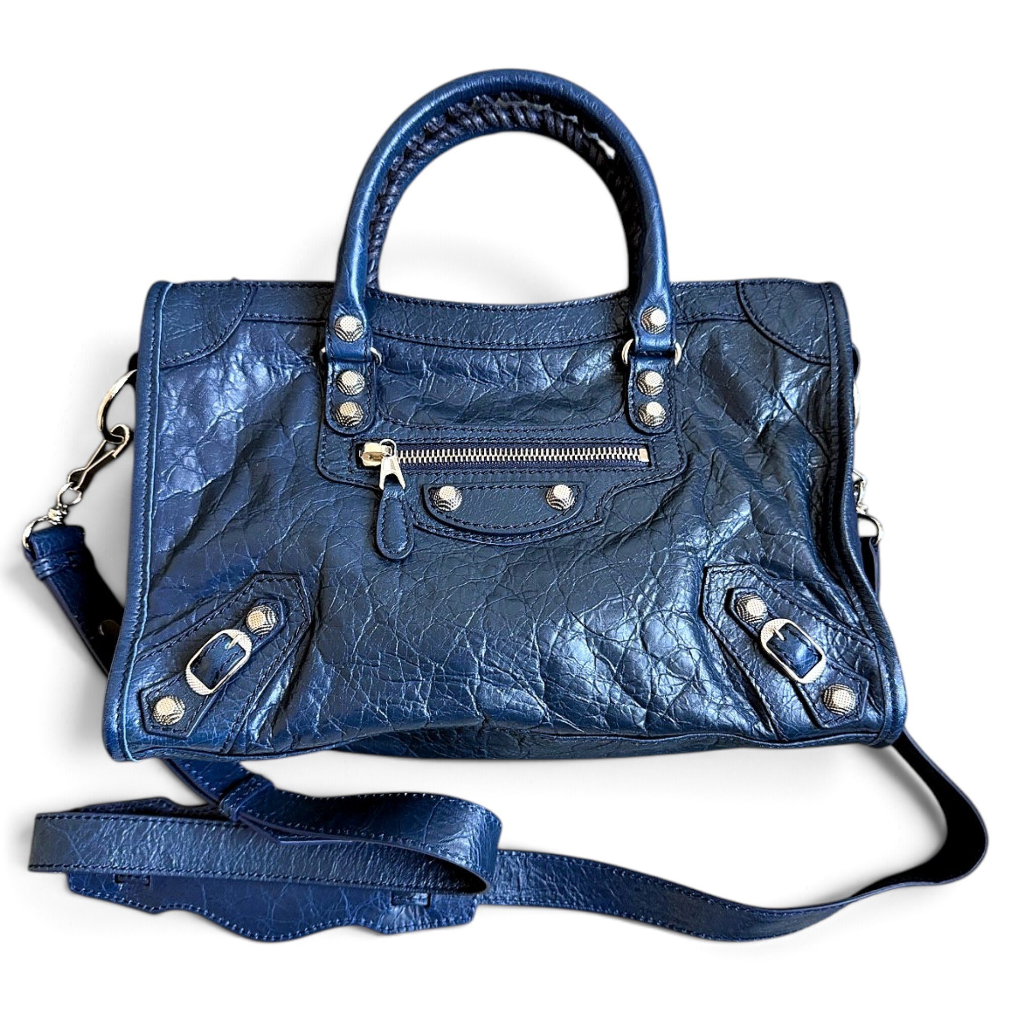 City leather handbag