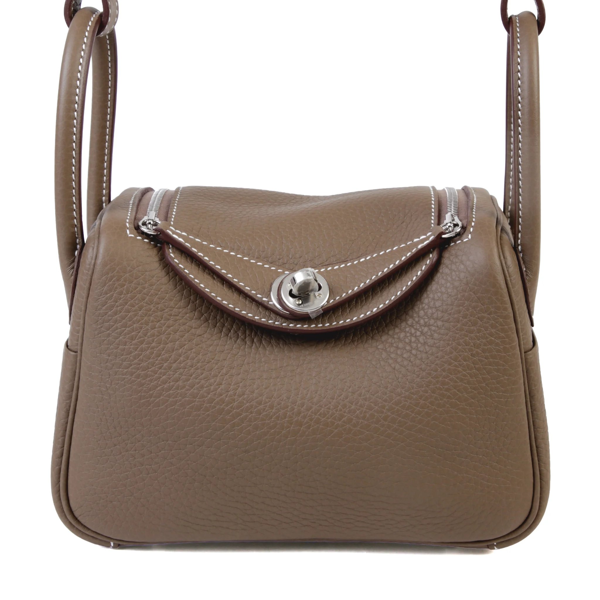 Brand New ( Rank N ) HERMÈS Mini Lindy Etoupe (18) Clemence Palladium hardware G (2026)