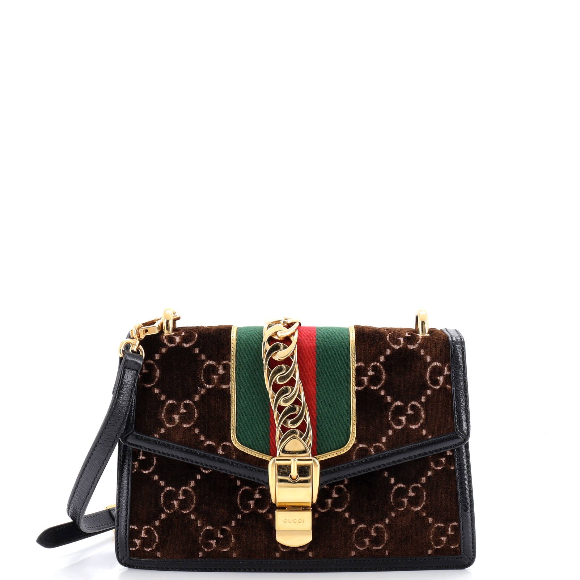 Gucci Sylvie Shoulder Bag GG Velvet Small