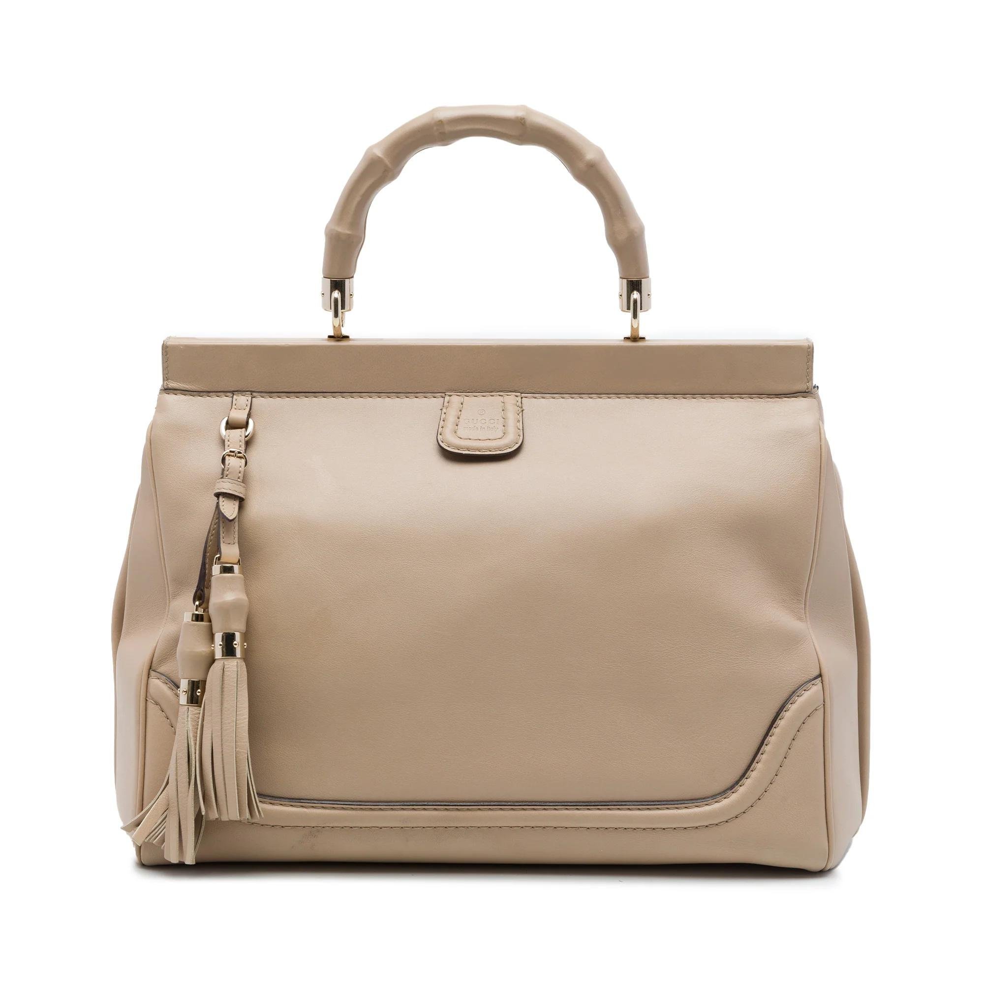Bamboo Top Handle pony-style calfskin handbag