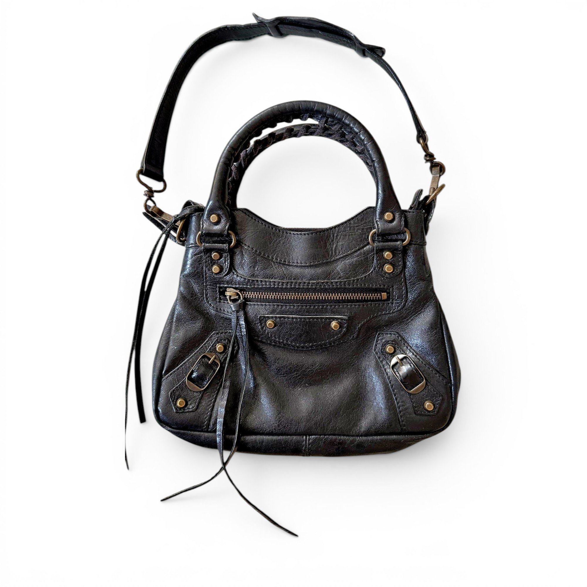 City leather handbag