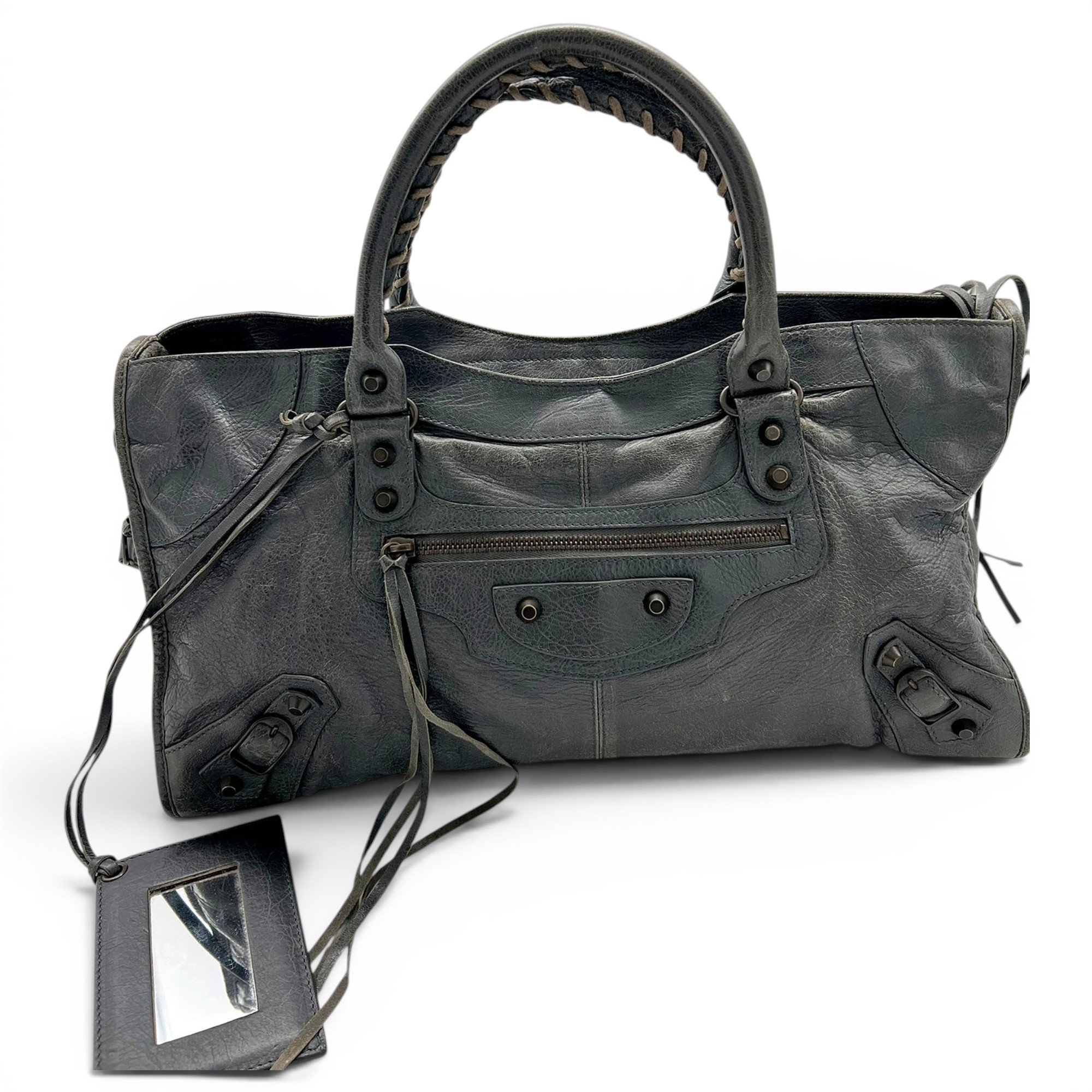 City leather handbag