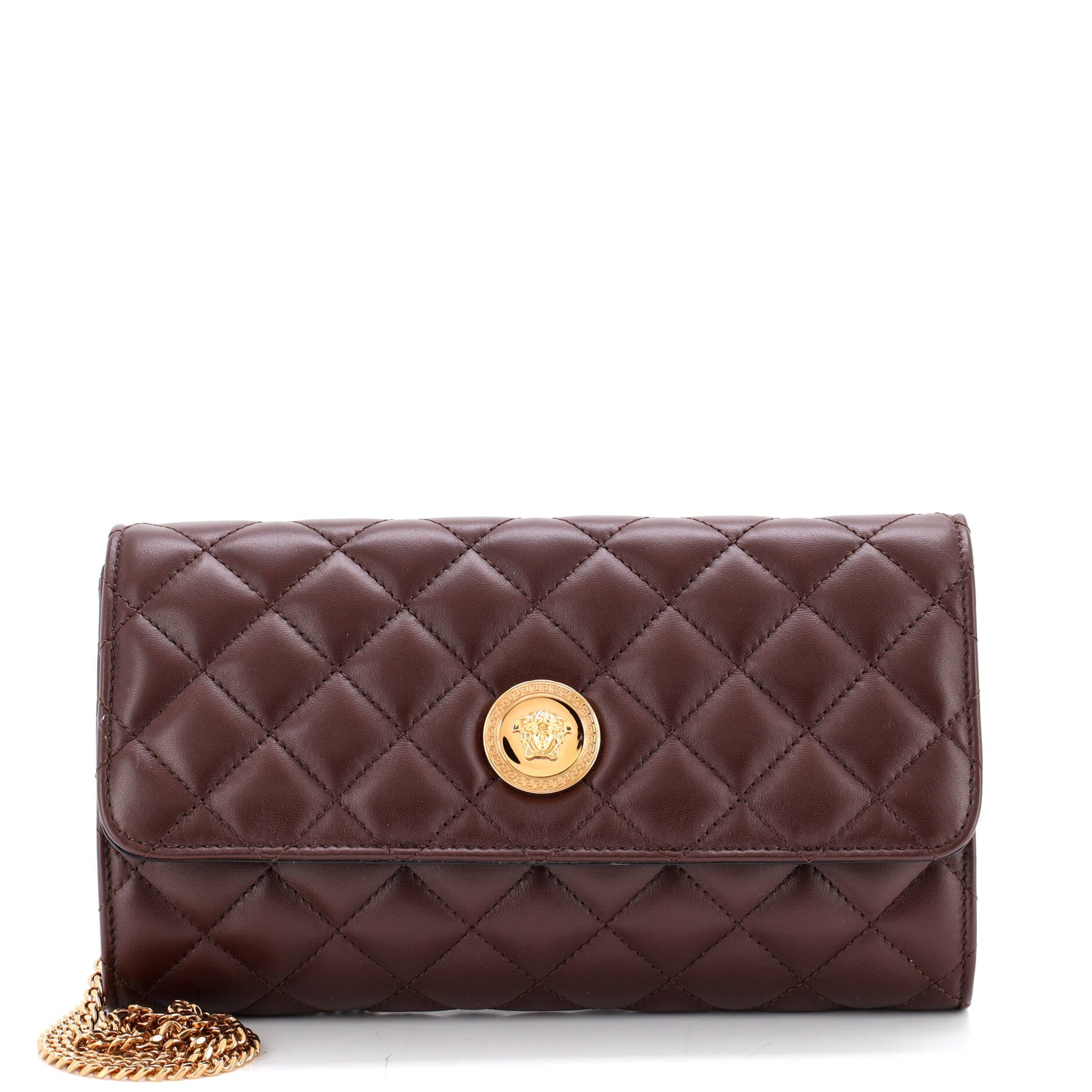 Icon Wallet on Chain Quilted Leather