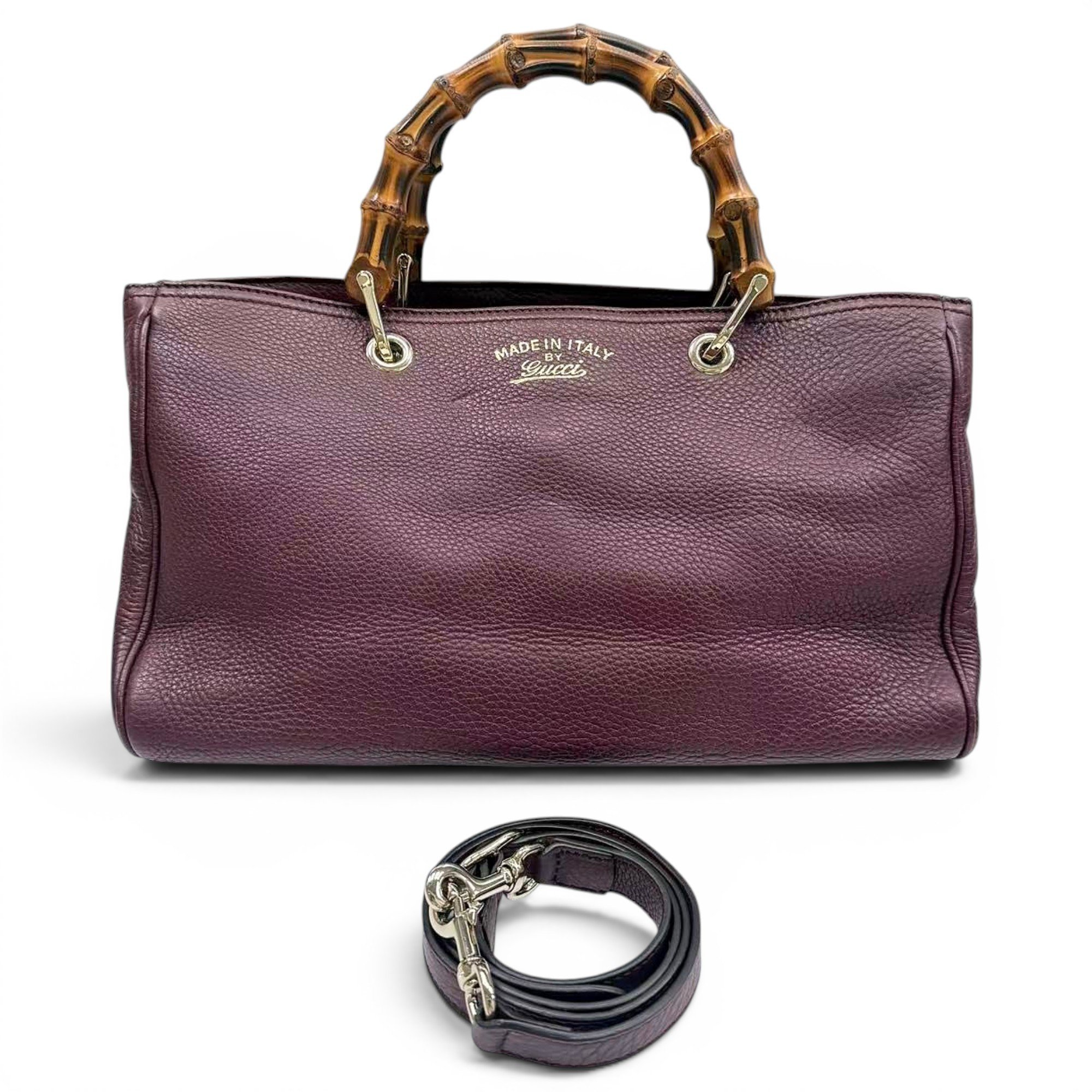 Bamboo leather crossbody bag