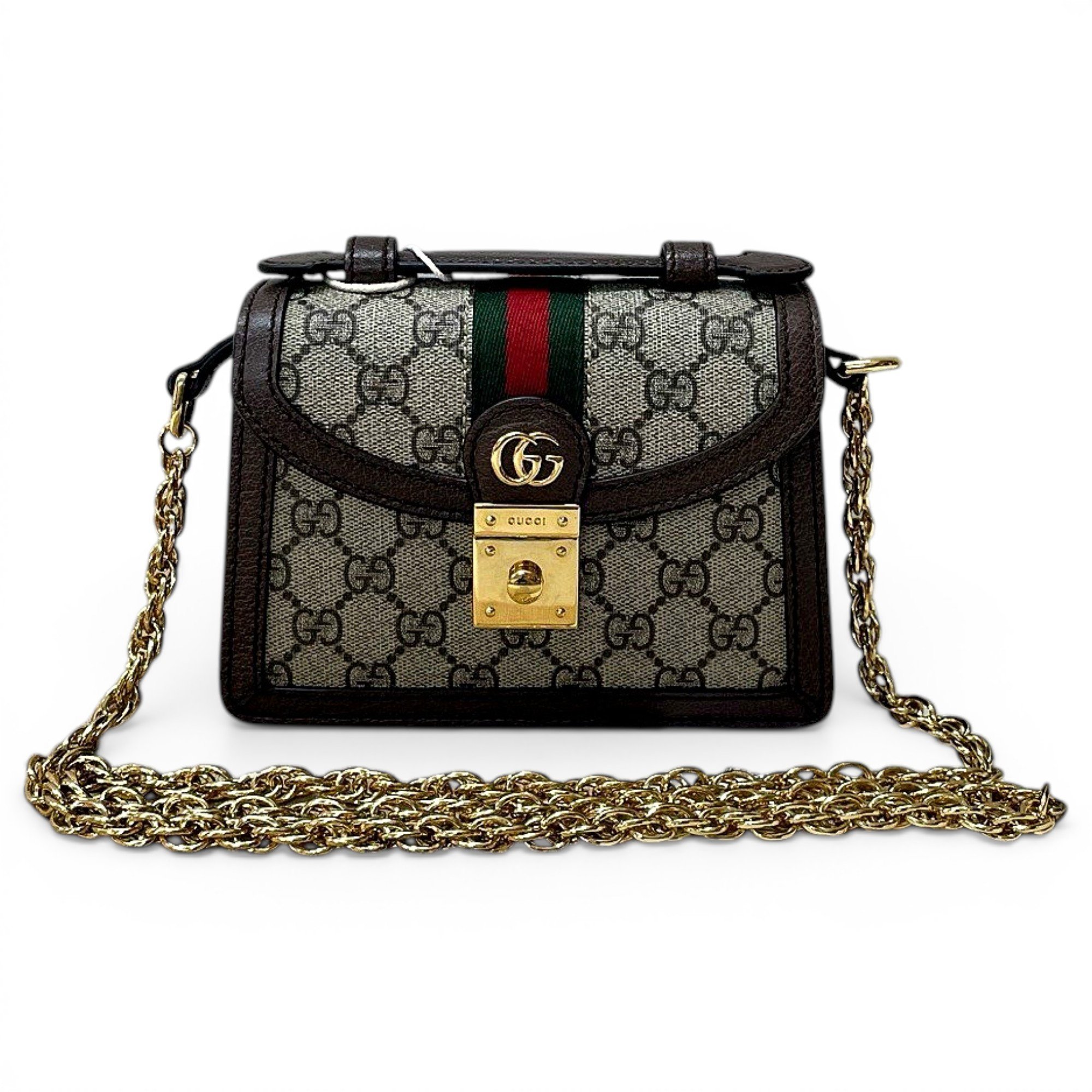 Ophidia Flap Top Handle leather handbag