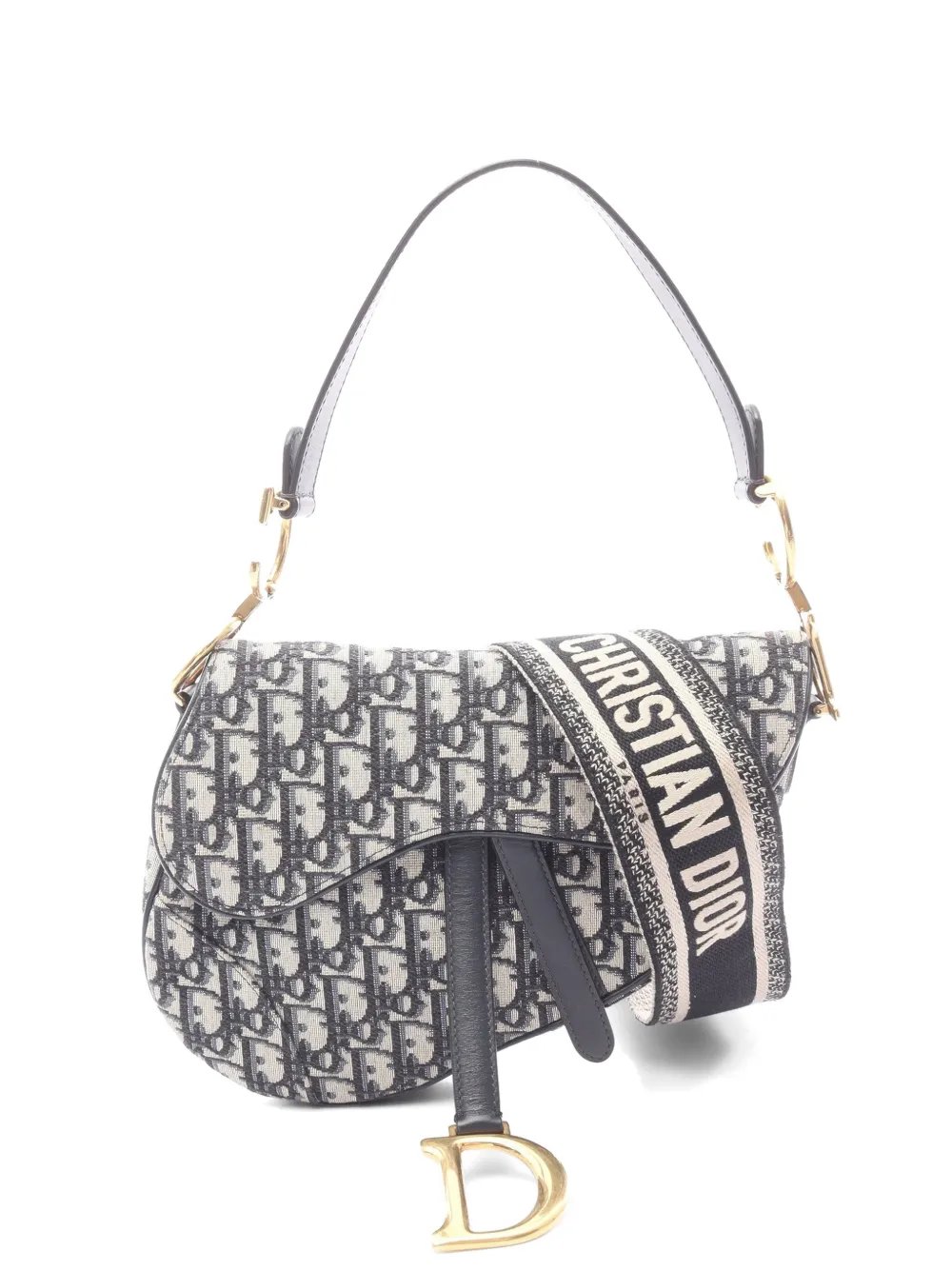 2010s Oblique jacquard Saddle shoulder bag