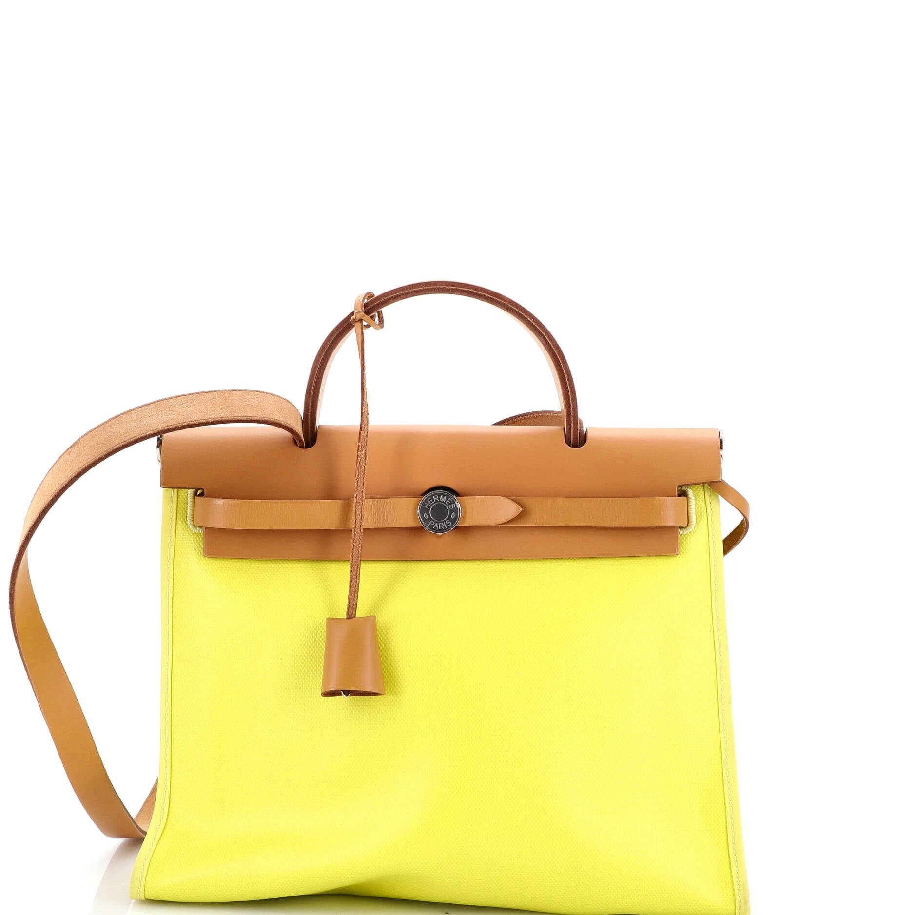 Hermes Herbag Zip Berline Vache Canvas and Leather 31