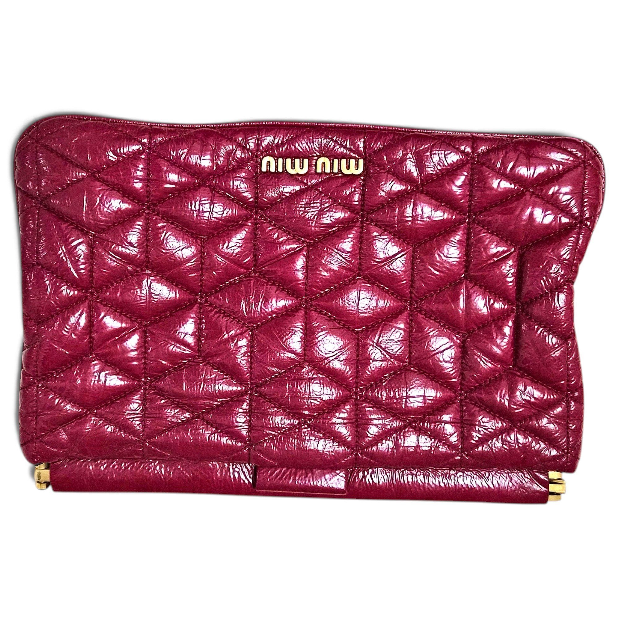 Matelassé leather clutch bag