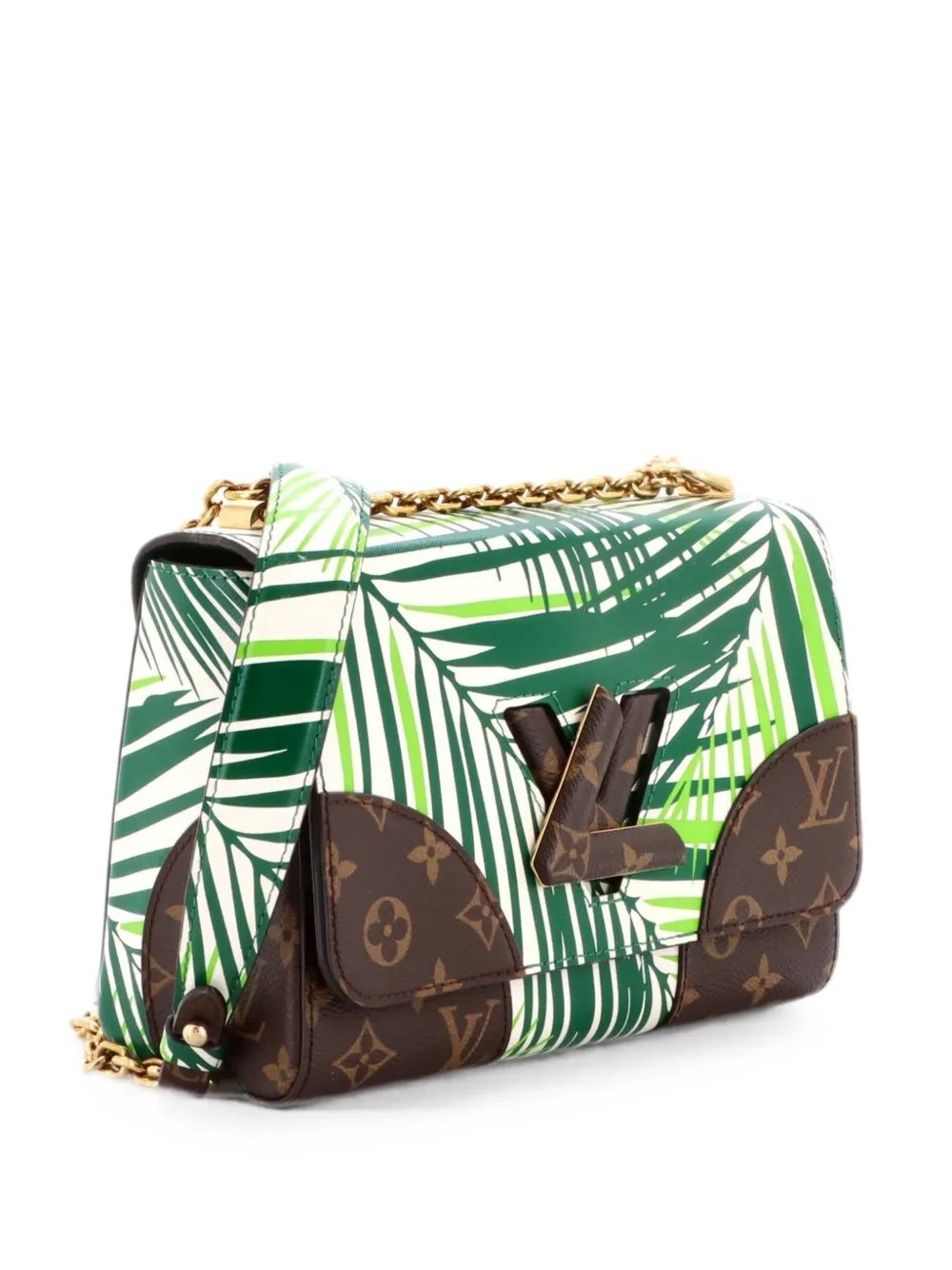 Twist Handbag Limited Edition Palm Print Leather with Monogram Canvas MM shoulder bag