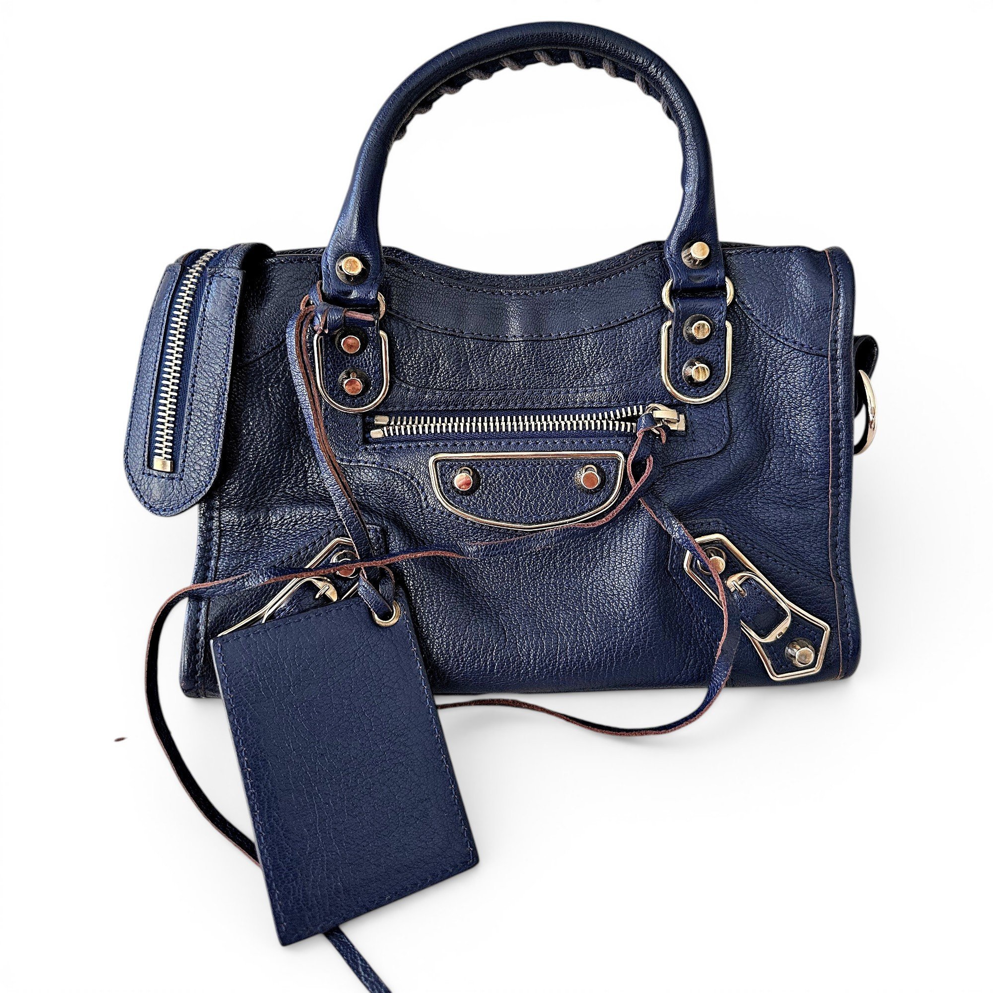 City leather handbag