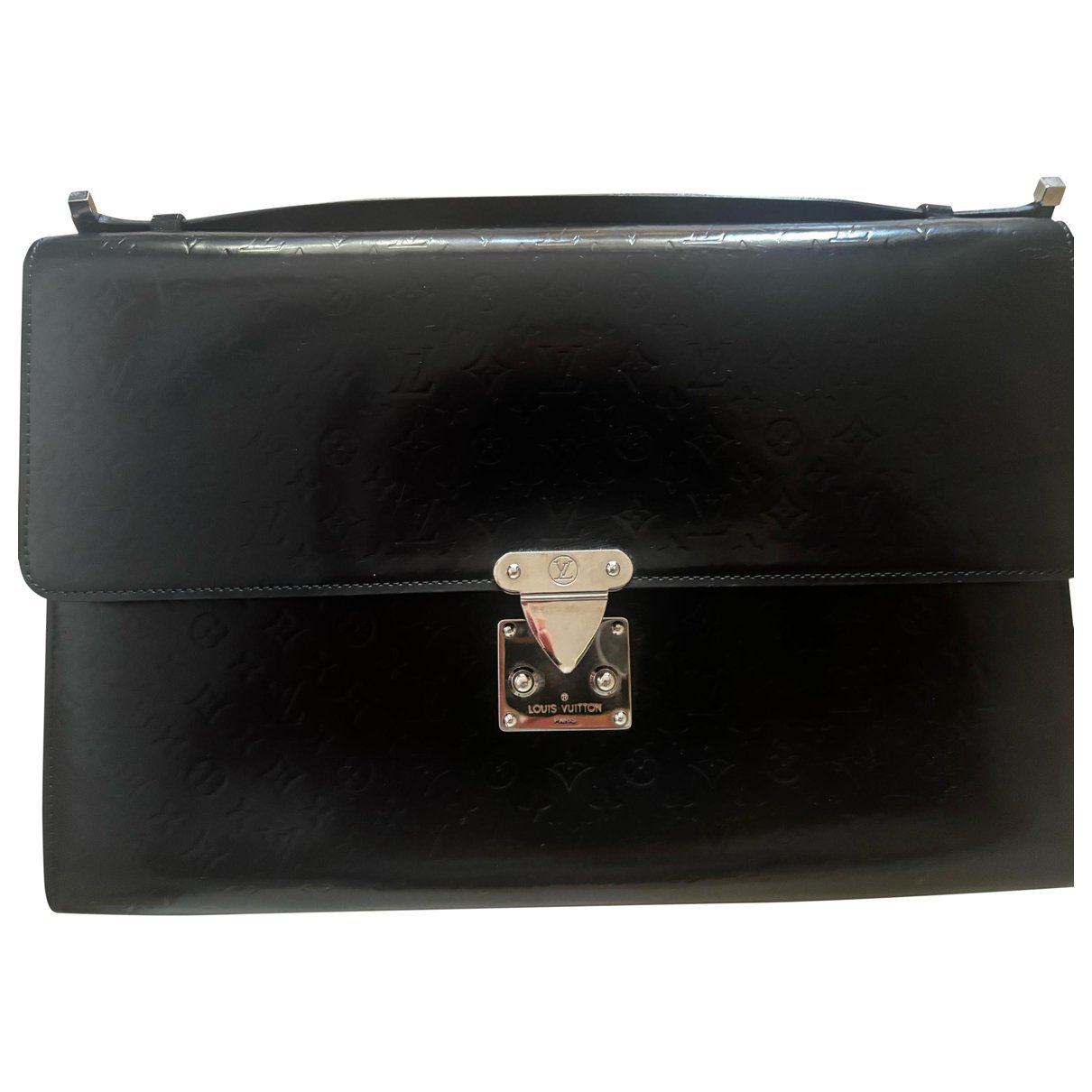 Sellier patent leather clutch bag