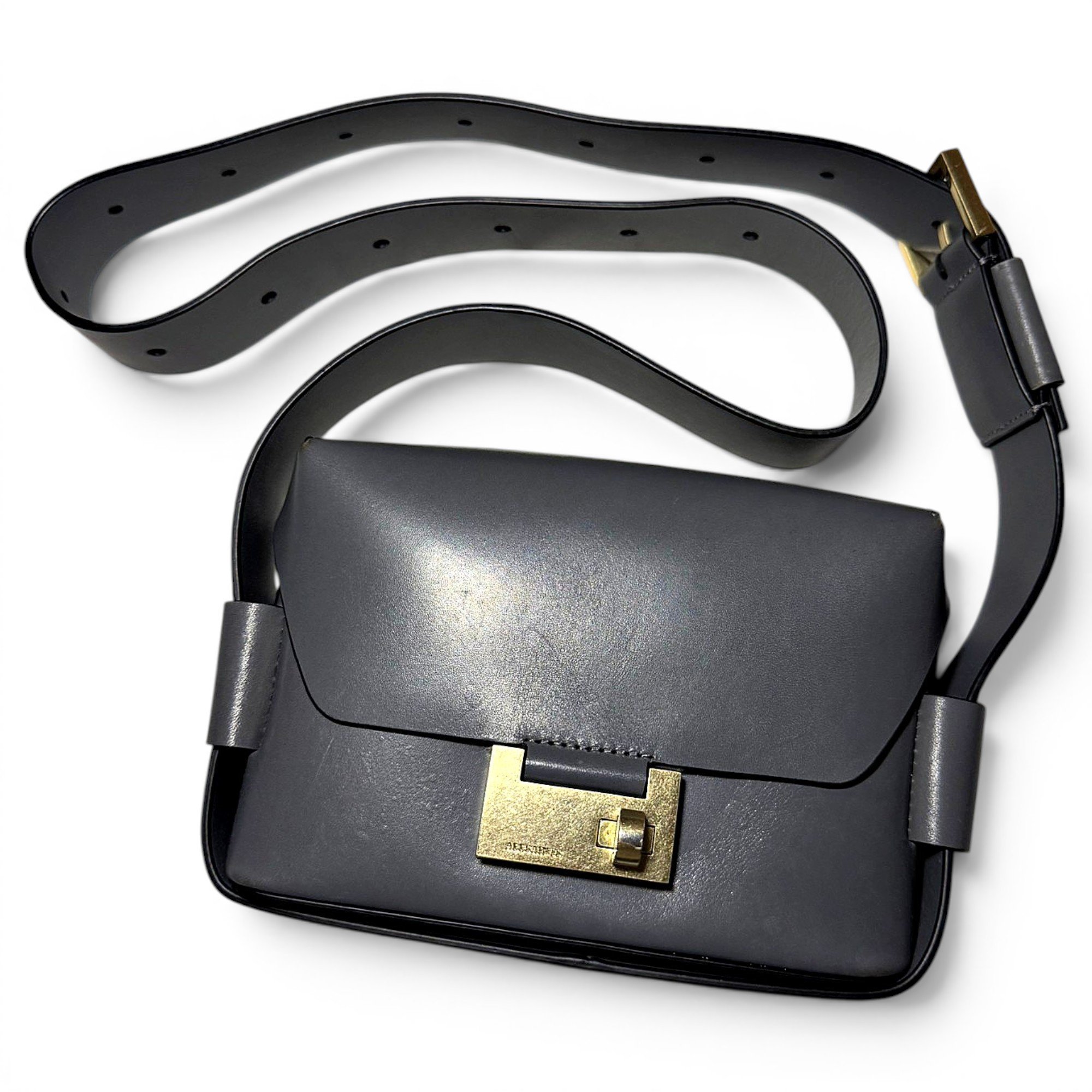 Leather clutch bag
