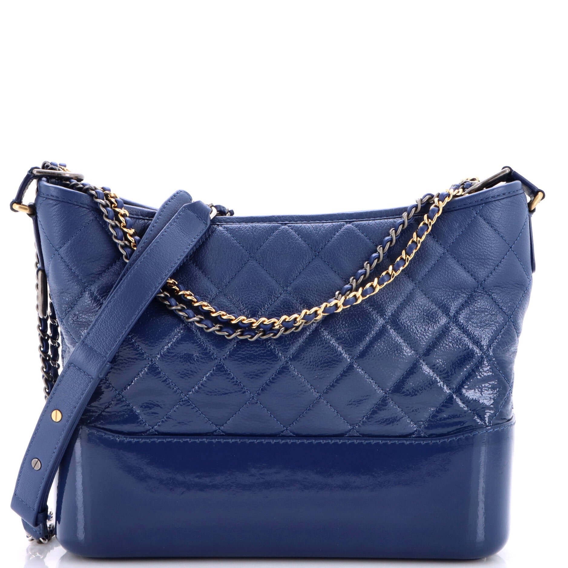 Gabrielle Hobo Quilted Goatskin and Patent Medium