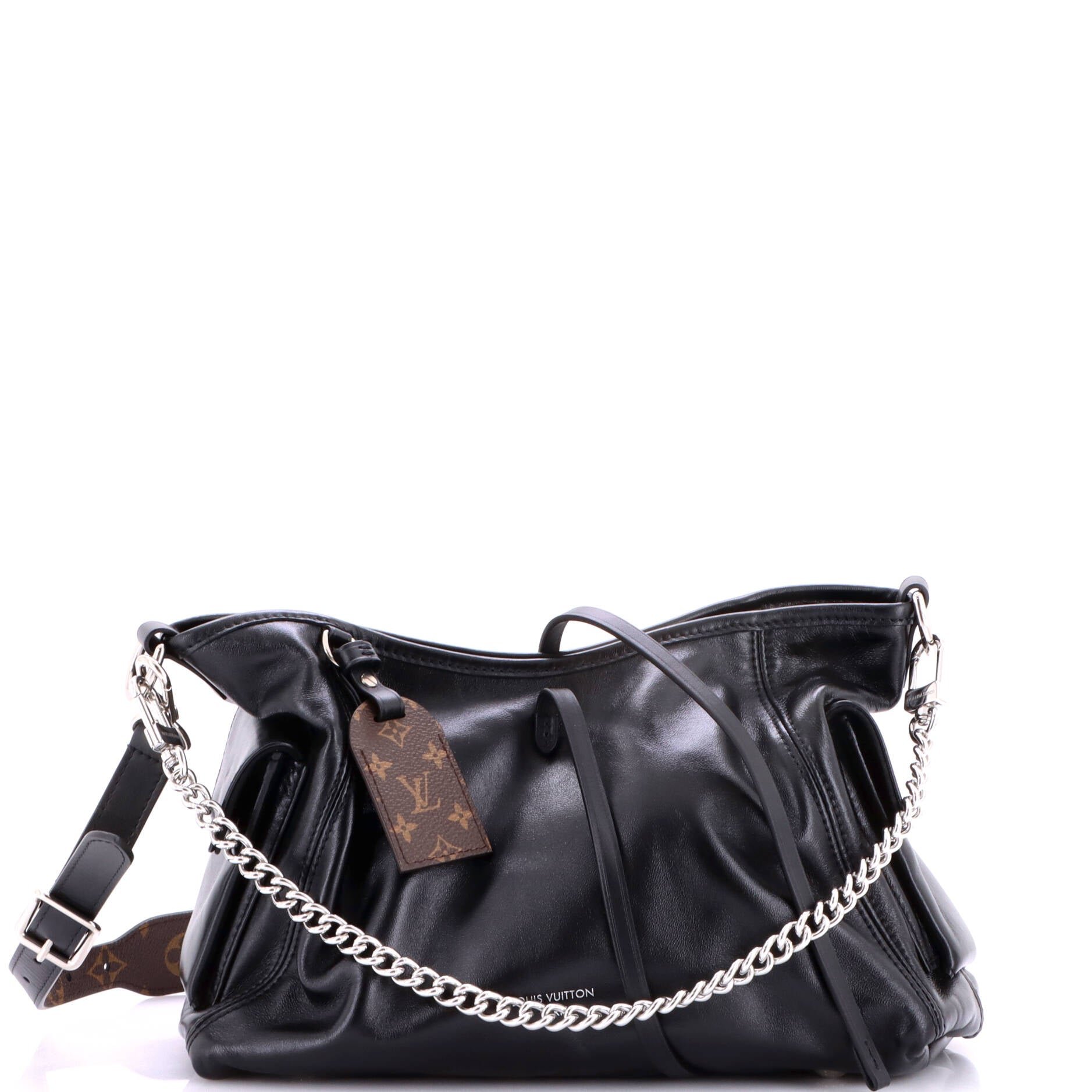 CarryAll Cargo Hobo Leather with Monogram Canvas PM
