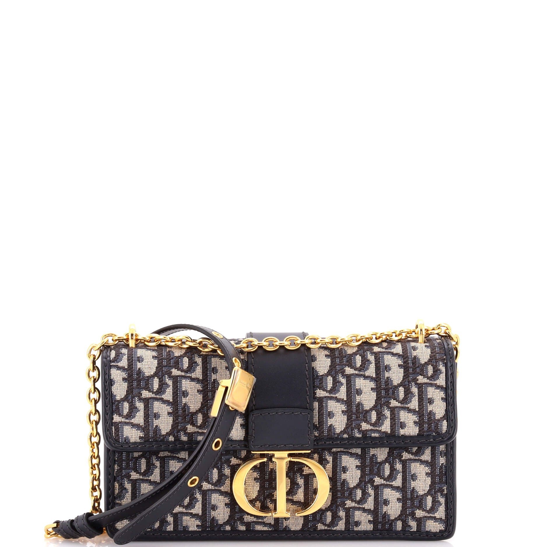 30 Montaigne Chain Flap Bag Oblique Canvas East West