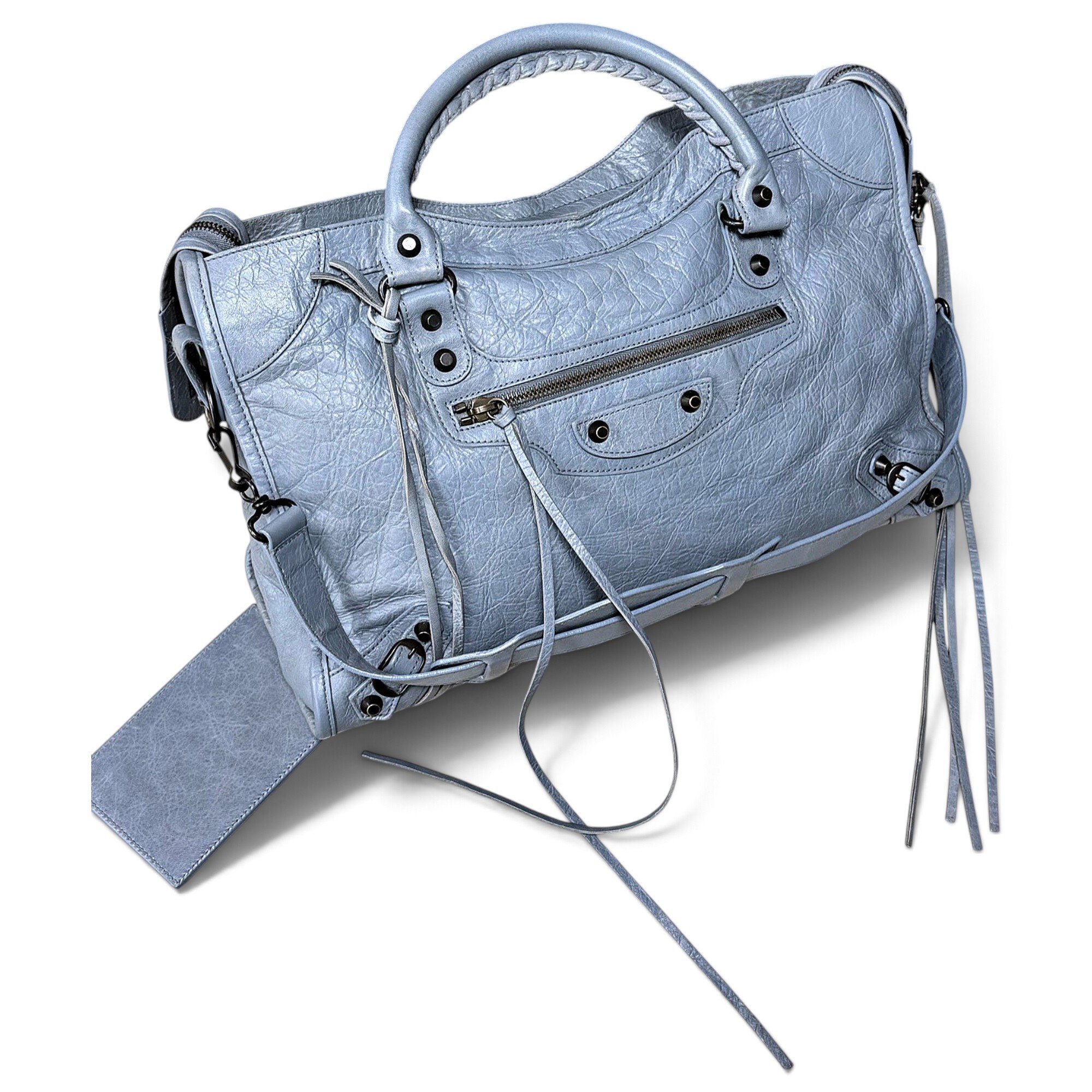 City leather handbag