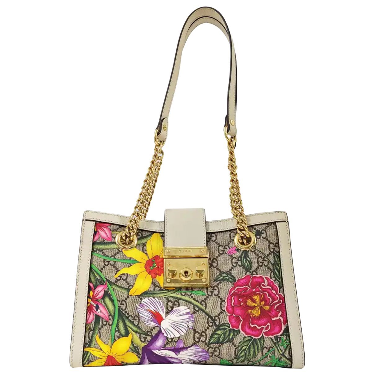 Padlock leather handbag