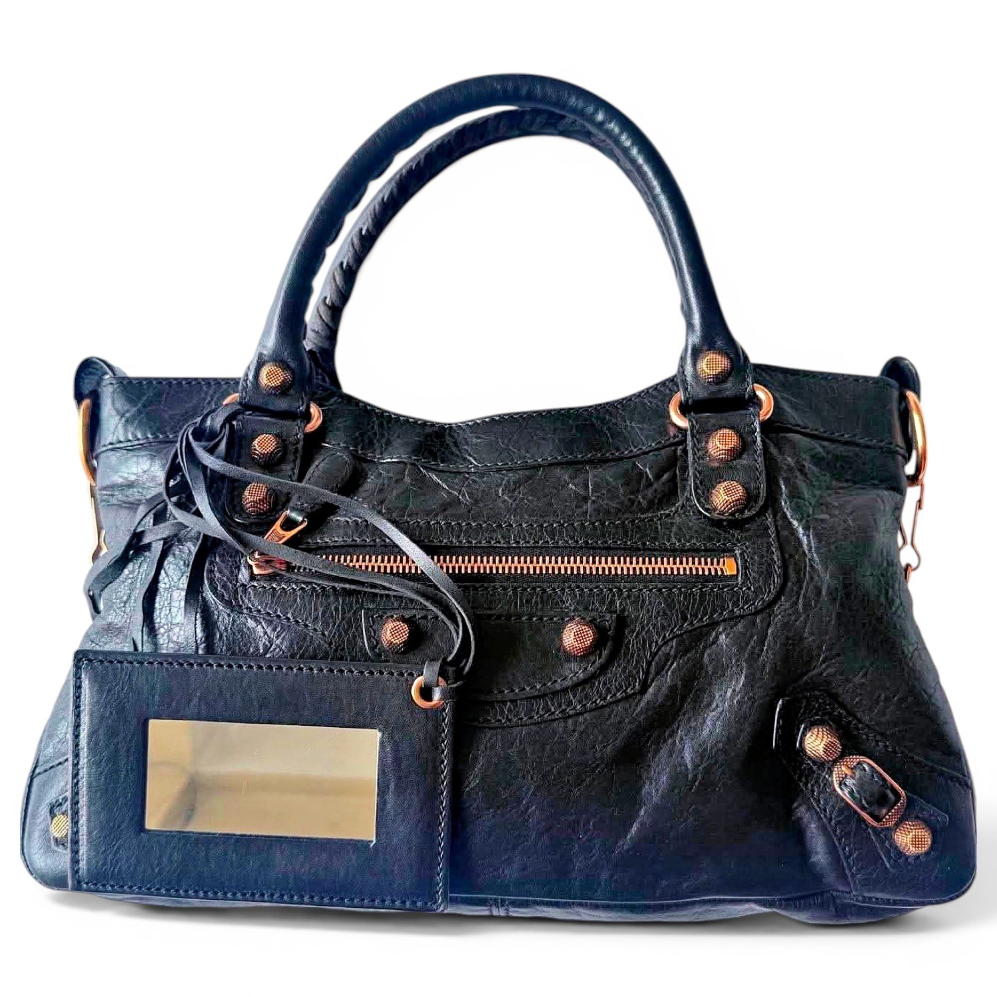 City leather handbag