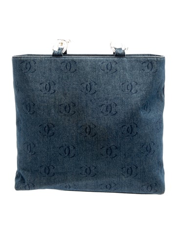 Large Denim CC Tote