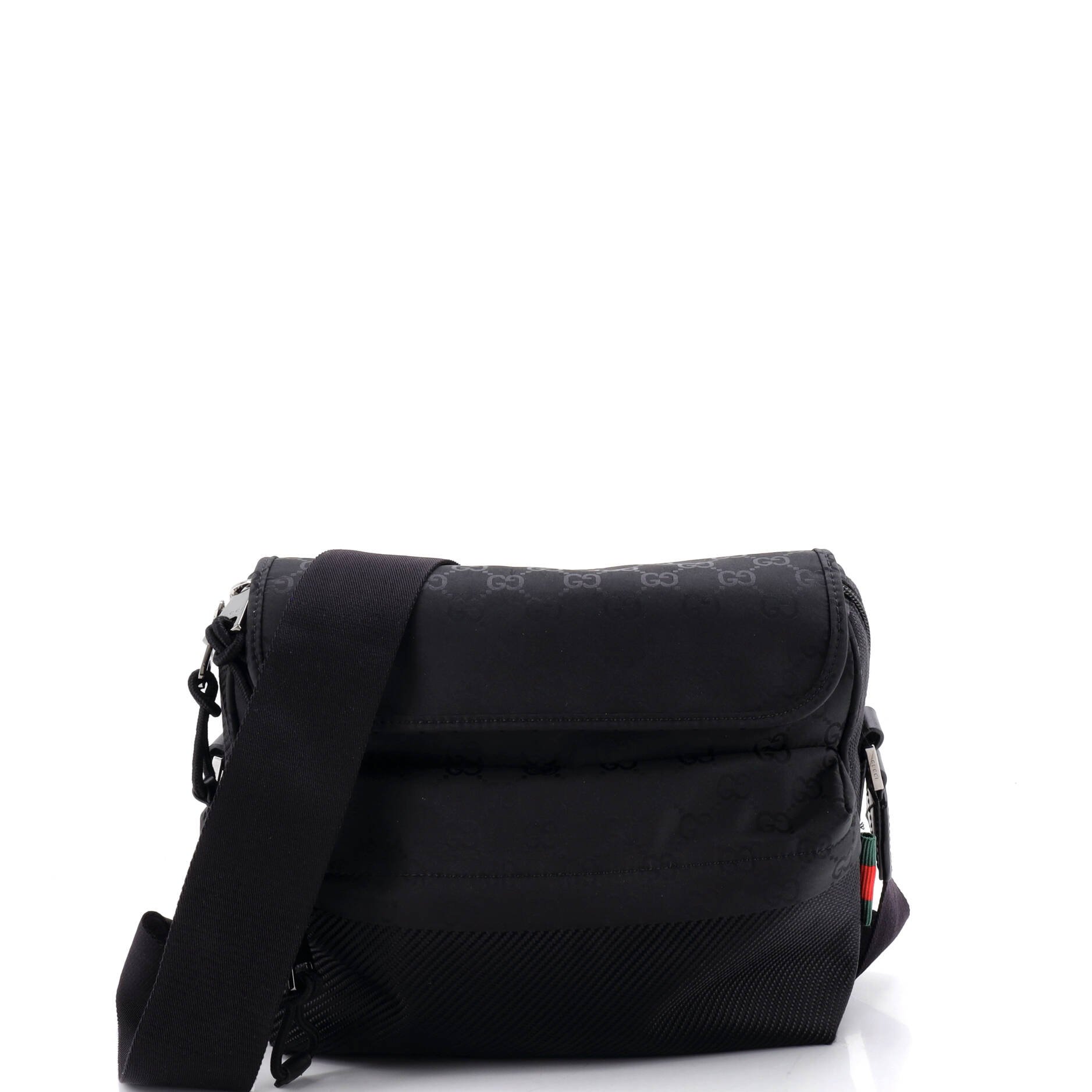Web Flap Crossbody Bag Guccissima Nylon Medium