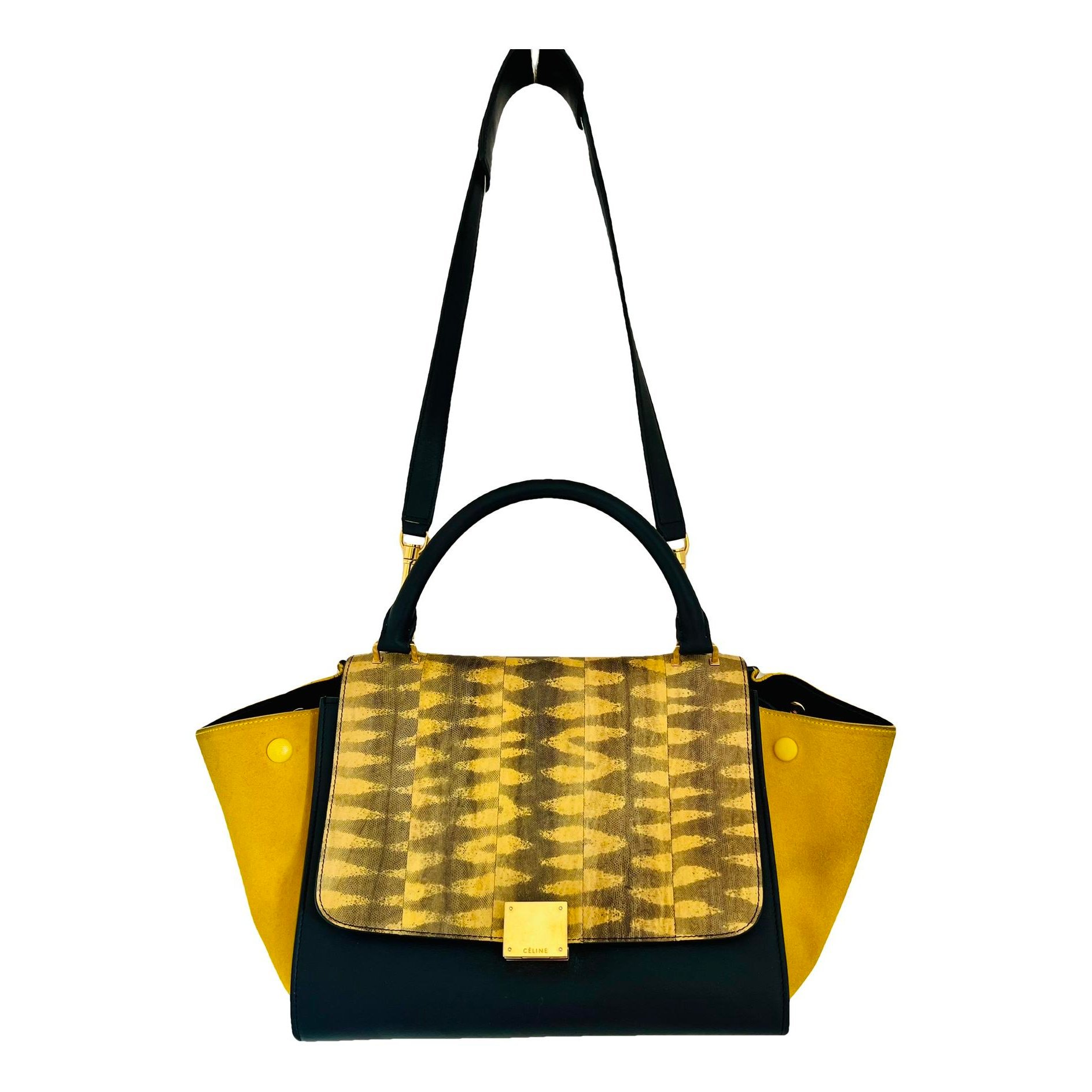 Trapèze leather handbag