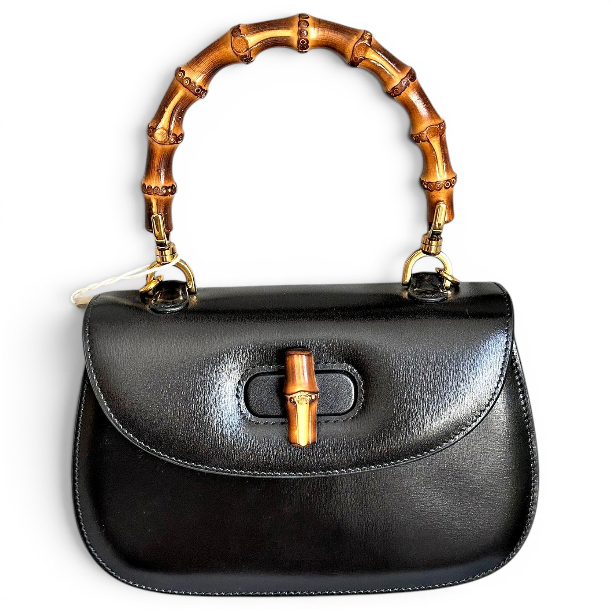 Convertible Bamboo Top Handle leather handbag