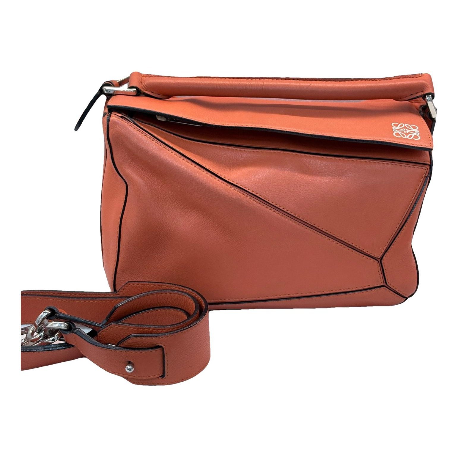 Puzzle leather handbag