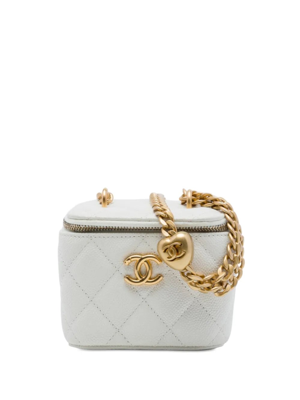 2021-2026 Mini Quilted Caviar CC Sweetheart Vanity Case with Chain crossbody bag