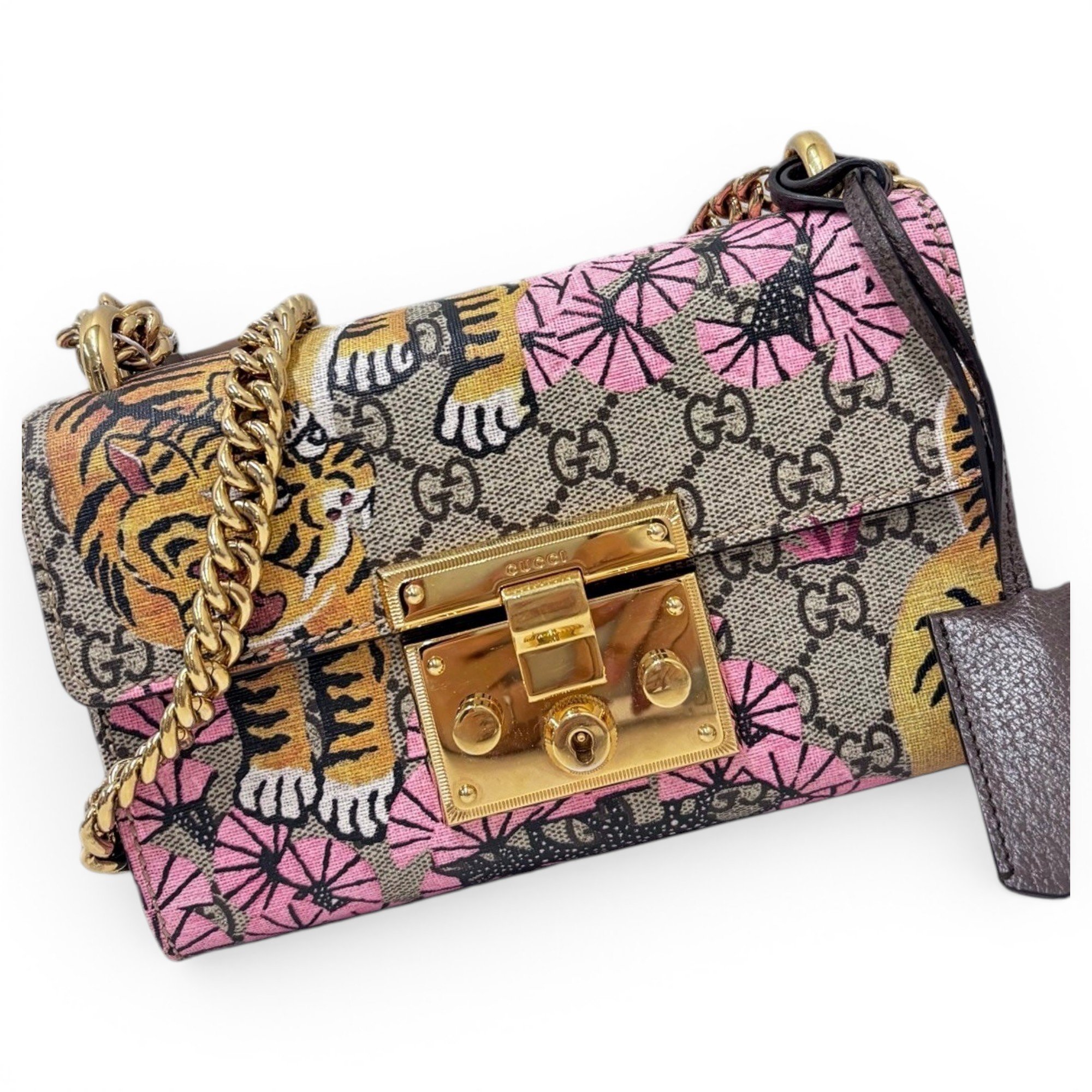 Padlock leather handbag