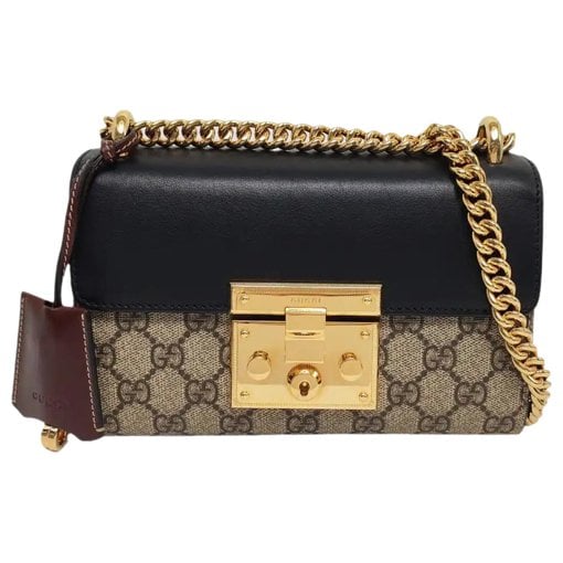 Padlock leather crossbody bag