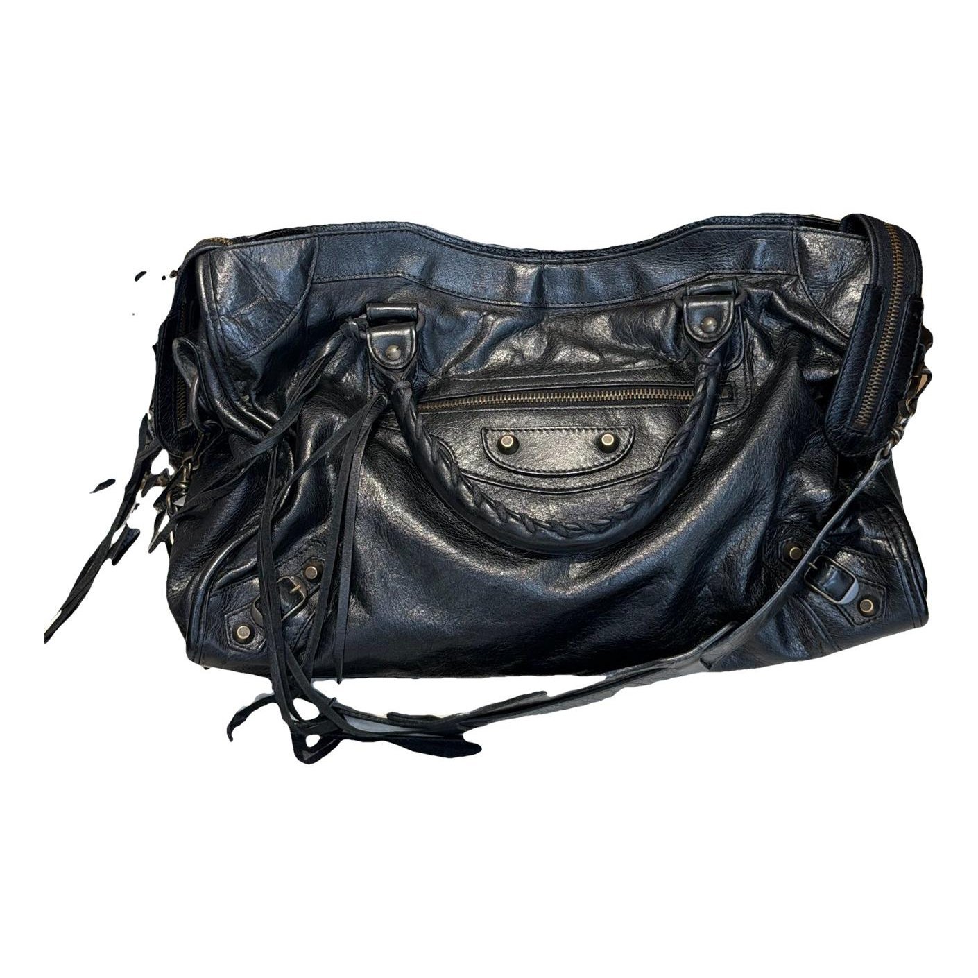 City leather handbag