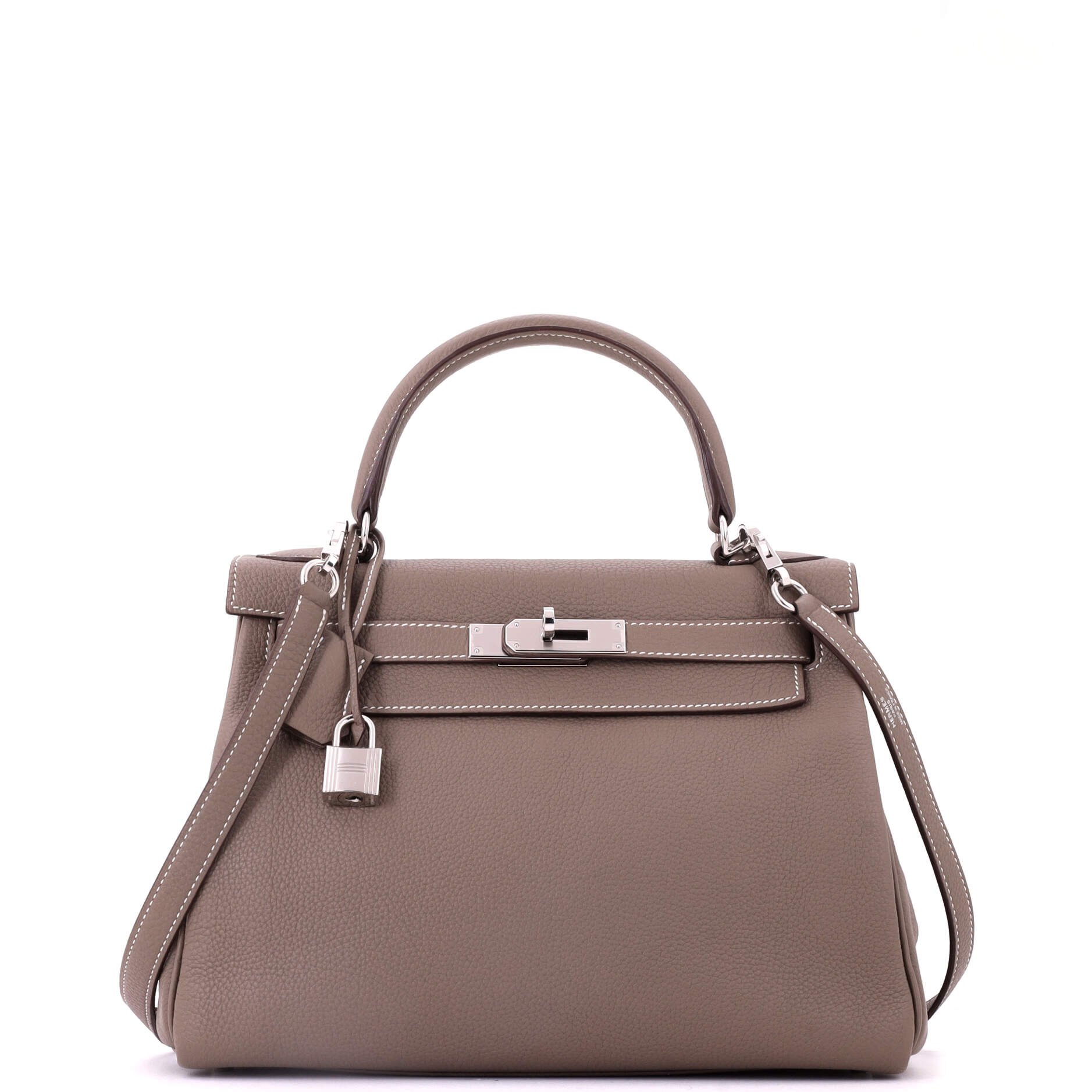Kelly Handbag Grey Togo with Palladium Hardware 28